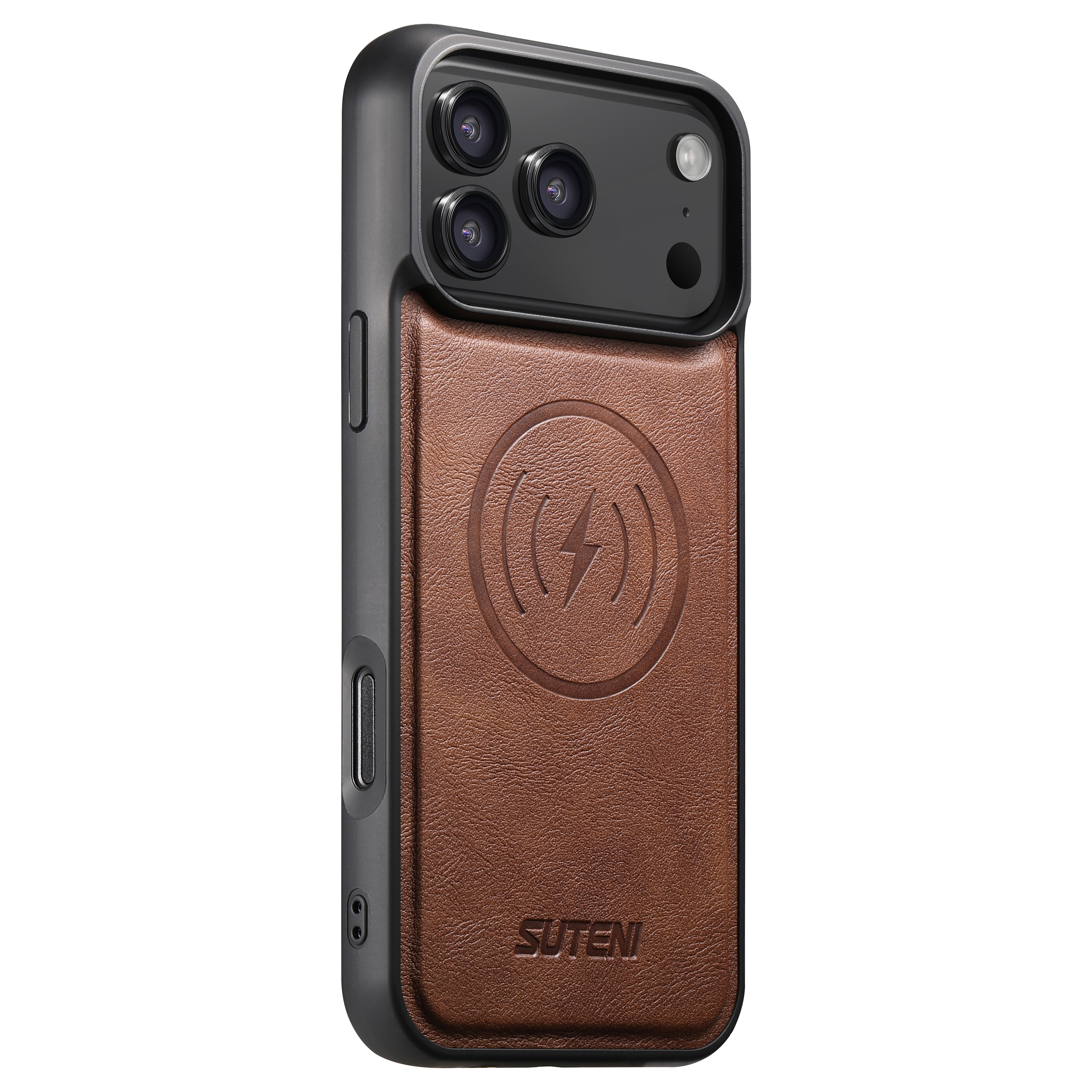SUTENI G5 Frosted Feel Faux Leather Magnet Wireless Charging Phone Case For iPhone 17 Pro Max 16 Plus 15 14 13 12