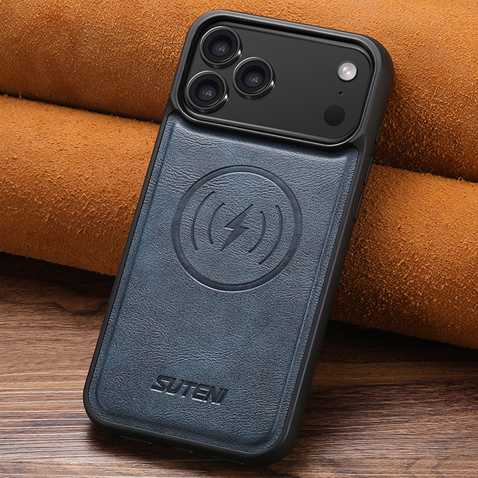 SUTENI G5 Frosted Feel Faux Leather Magnet Wireless Charging Phone Case For iPhone 17 Pro Max 16 Plus 15 14 13 12