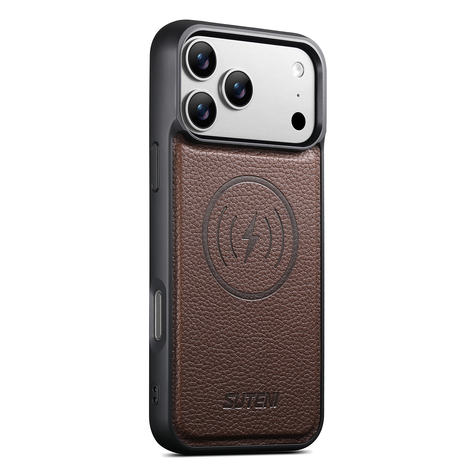 SUTENI G5DLZ Frosted Feel Faux Leather Magnet Wireless Charging Phone Case For iPhone 17 Pro Max 16 15 14 13