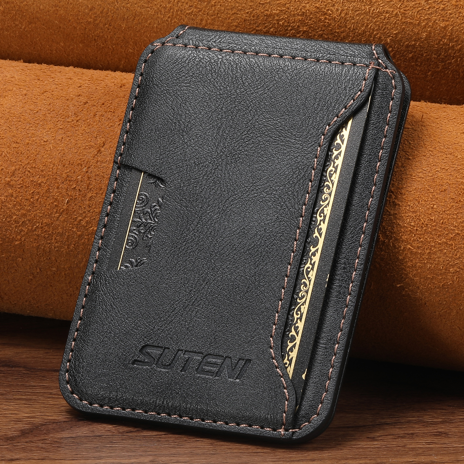 SUTENI S3 Mobile Phone Wallet Stand Magnet Flip Pocket Card Storage Luxury Faux Leather Bag Wallet