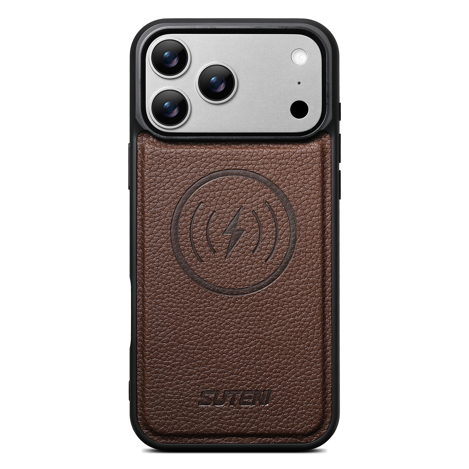 SUTENI G5DLZ Frosted Feel Faux Leather Magnet Wireless Charging Phone Case For iPhone 17 Pro Max 16 15 14 13