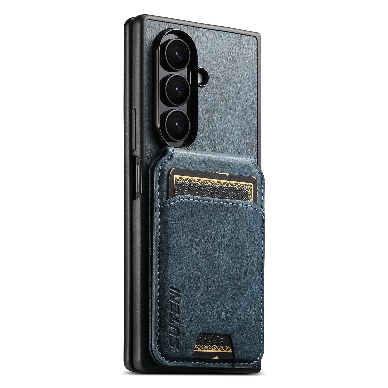 SUTENI H02YL Luxury Faux Leather Oil Wax Smooth Surface Phone Case Card Holder Stand For Samsung Galaxy Z Fold 8 Ultra 7 6 5