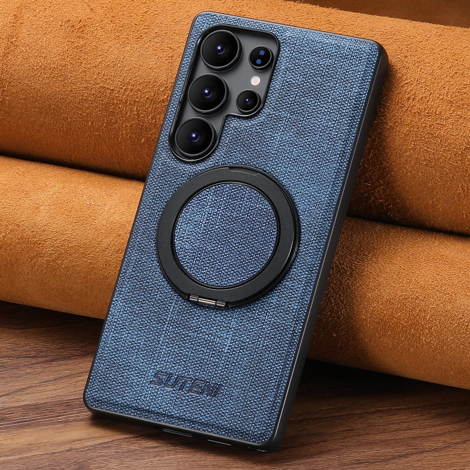 SUTENI G3NZ Magnet Wireless Charging Phone Case Faux Leather 360° Rotating Stand Ring Buckle Frosted Feel For Samsung Galaxy S26Ultra S25 S24 S23 S22