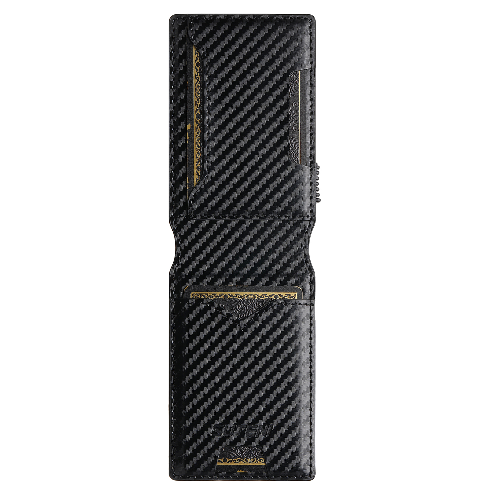 SUTENI KH6TXW Card Slot Wallet Flip Cover Faux Leather Card Box Pressing The Button Automatically Ejects The Card
