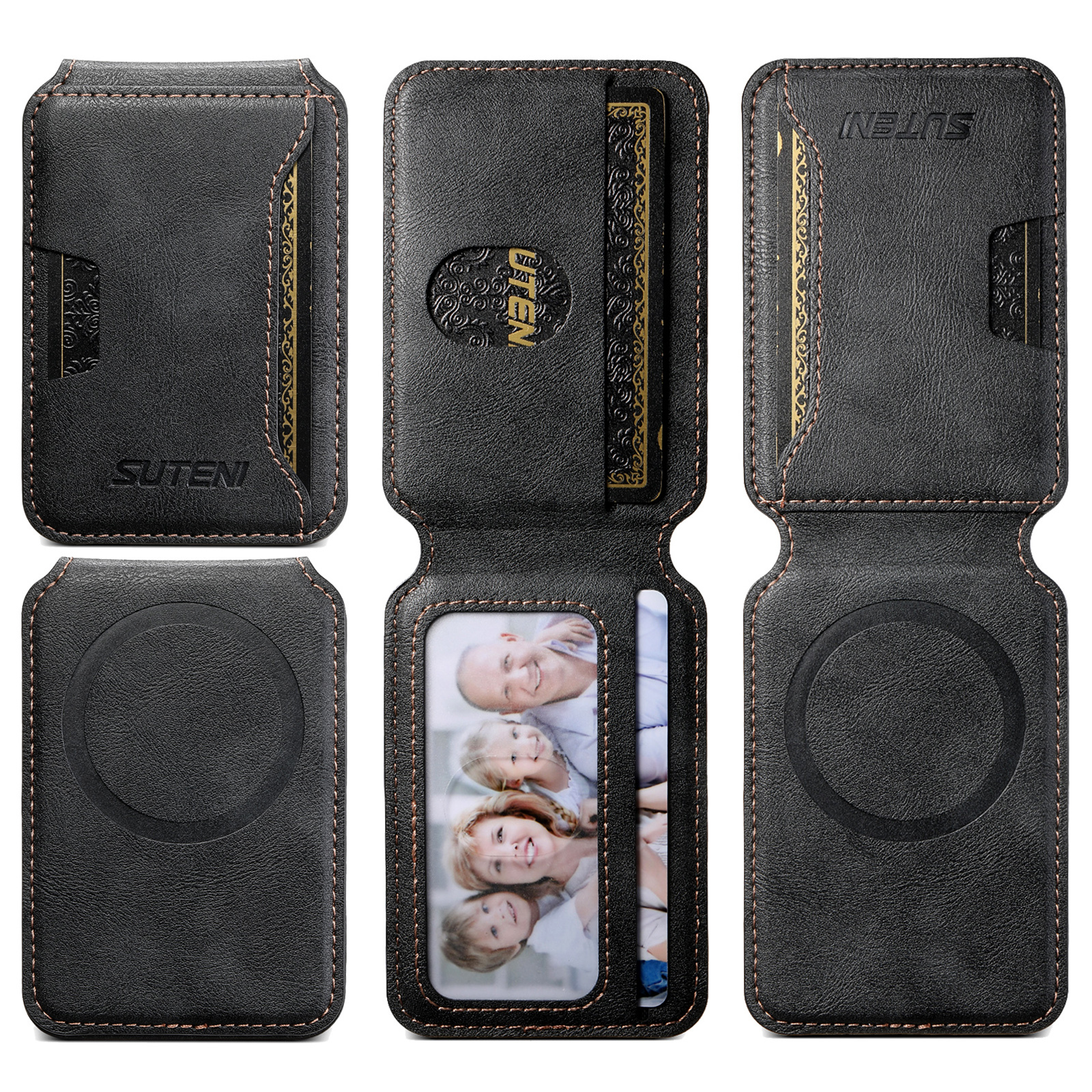 SUTENI S3 Mobile Phone Wallet Stand Magnet Flip Pocket Card Storage Luxury Faux Leather Bag Wallet