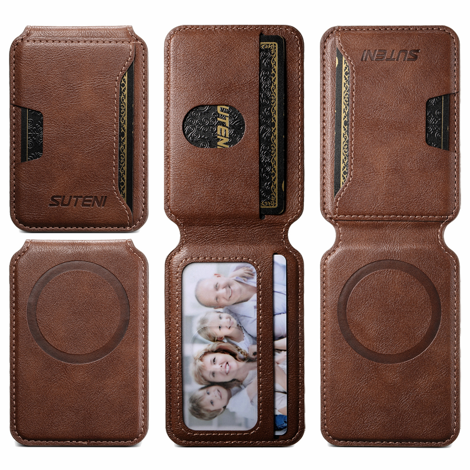 SUTENI S3 Mobile Phone Wallet Stand Magnet Flip Pocket Card Storage Luxury Faux Leather Bag Wallet