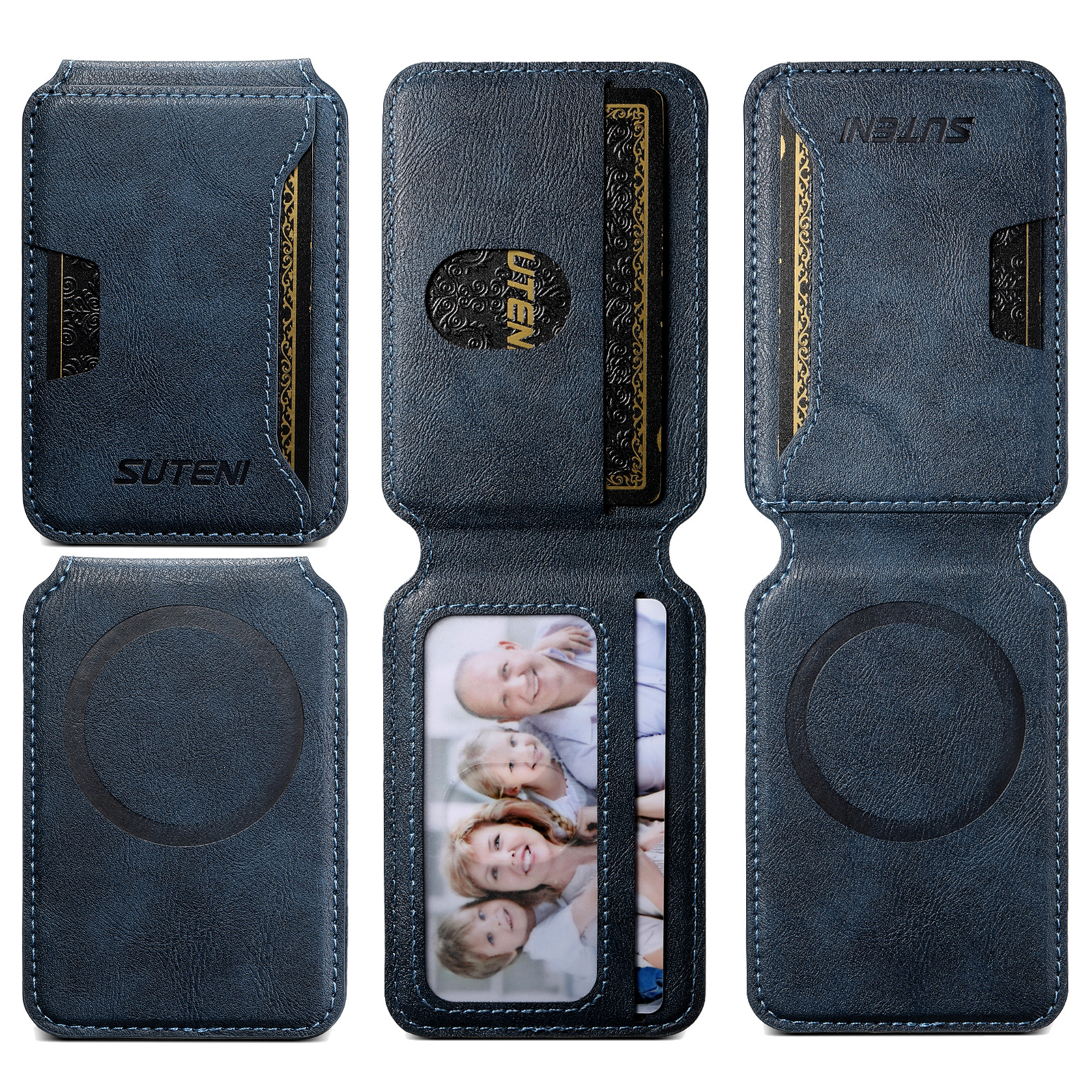 SUTENI S3 Mobile Phone Wallet Stand Magnet Flip Pocket Card Storage Luxury Faux Leather Bag Wallet