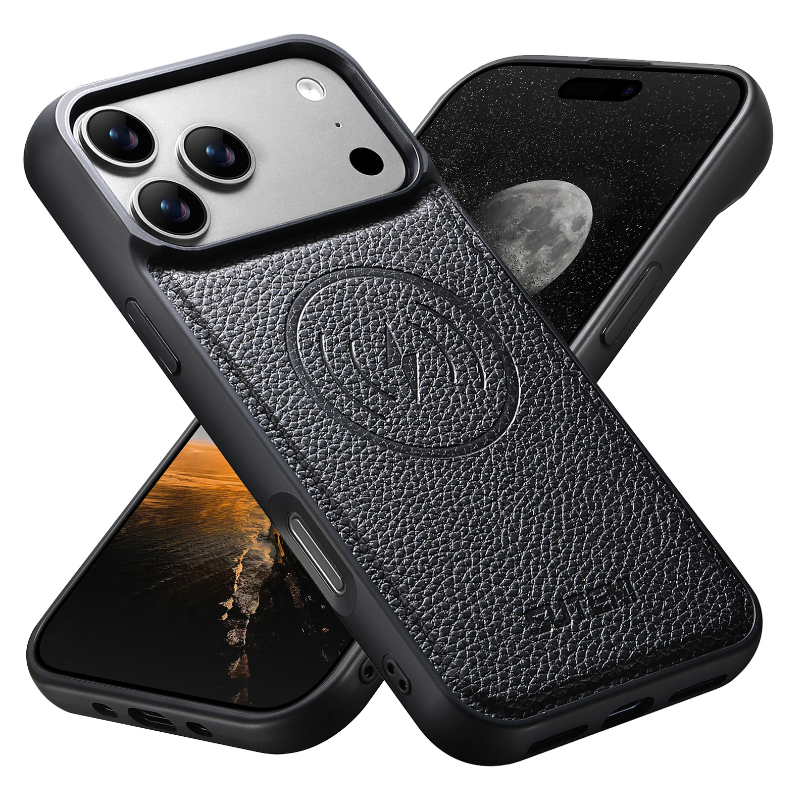 SUTENI G5DLZ Frosted Feel Faux Leather Magnet Wireless Charging Phone Case For iPhone 17 Pro Max 16 15 14 13