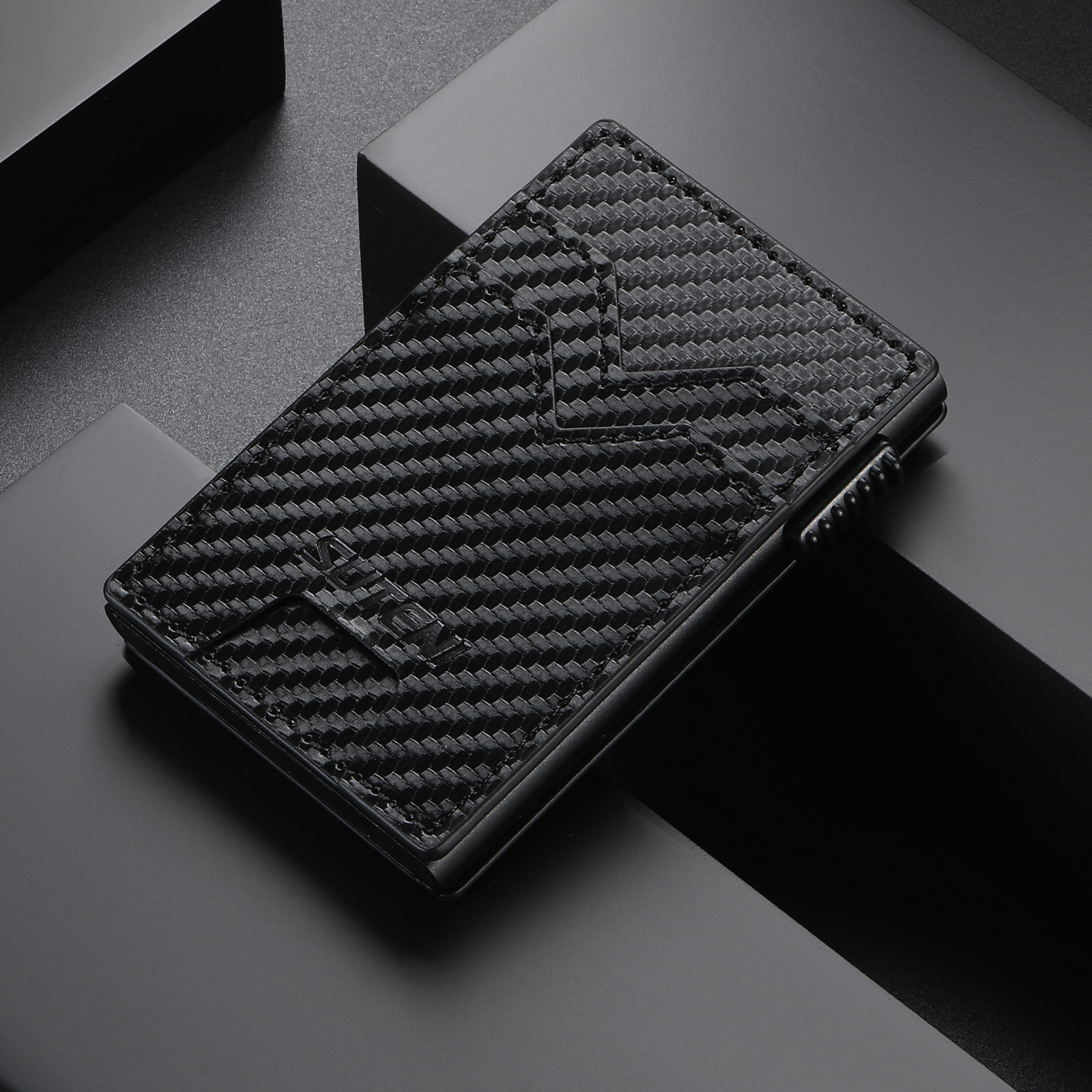 SUTENI KH5TXW Card Slot Wallet Faux Leather Card Box Pressing The Button Automatically Ejects The Card