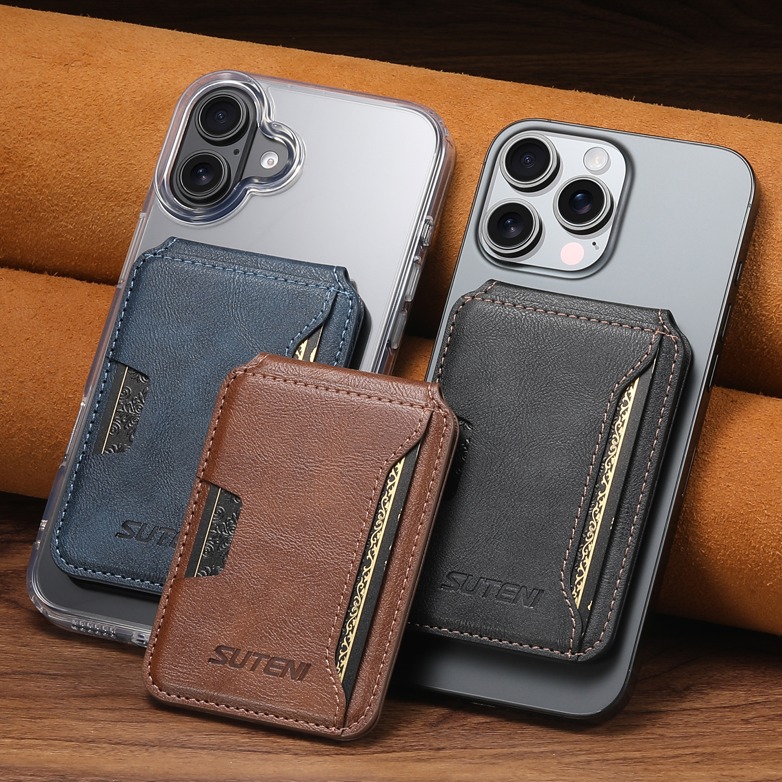 SUTENI S3 Mobile Phone Wallet Stand Magnet Flip Pocket Card Storage Luxury Faux Leather Bag Wallet