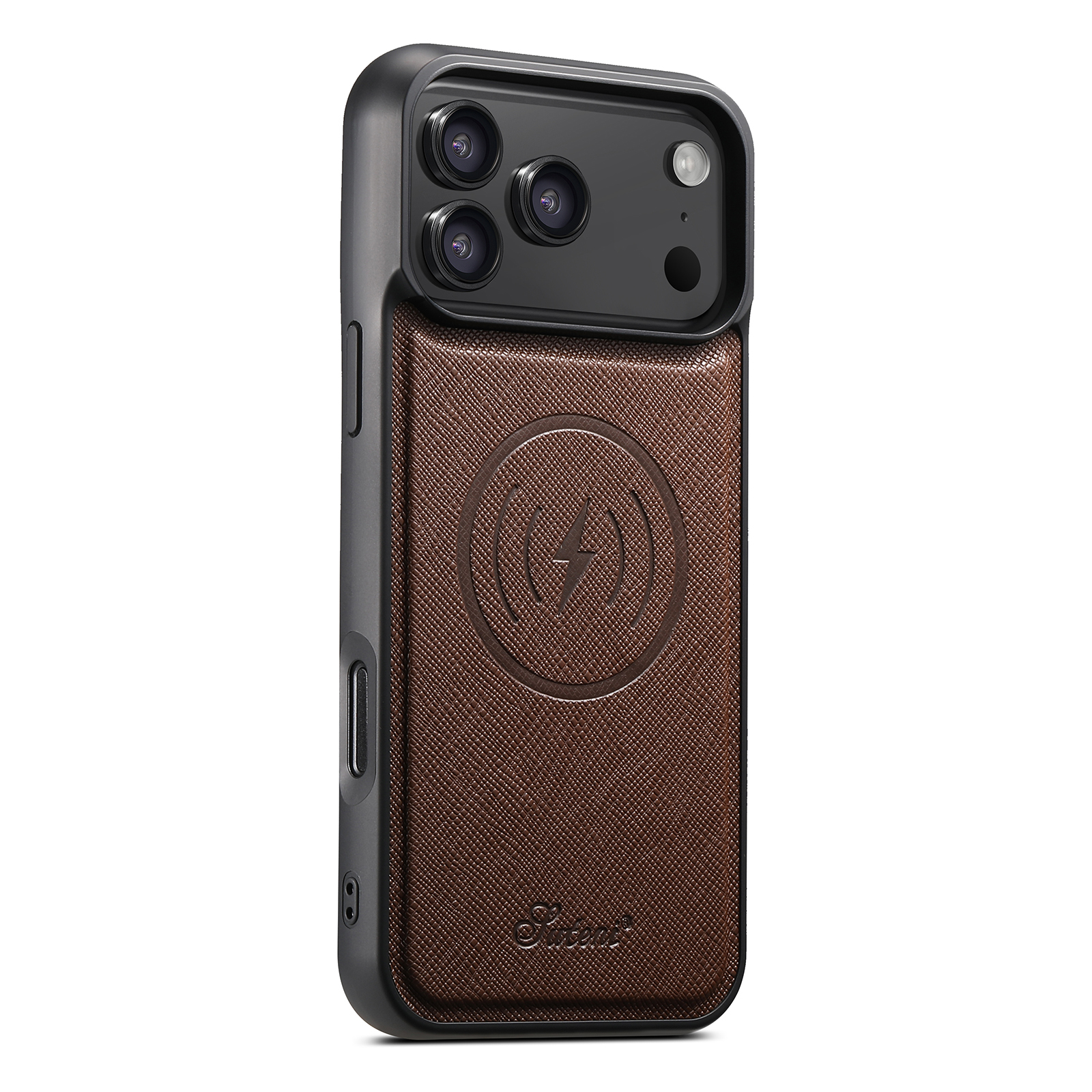 SUTENI H18SZ-DK Wireless Charging Phone Case Luxury Faux Leather Magnet For iPhone 17 Pro Max 16 Plus 15 14 13 12