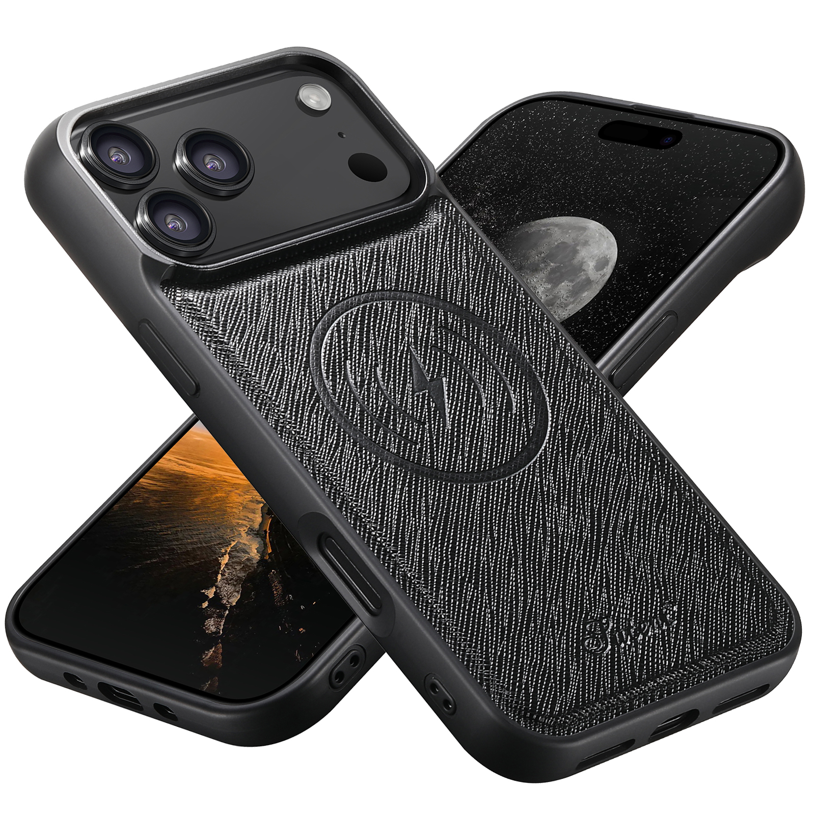 SUTENI H18SZ-DK Wireless Charging Phone Case Luxury Faux Leather Magnet For iPhone 17 Pro Max 16 Plus 15 14 13 12