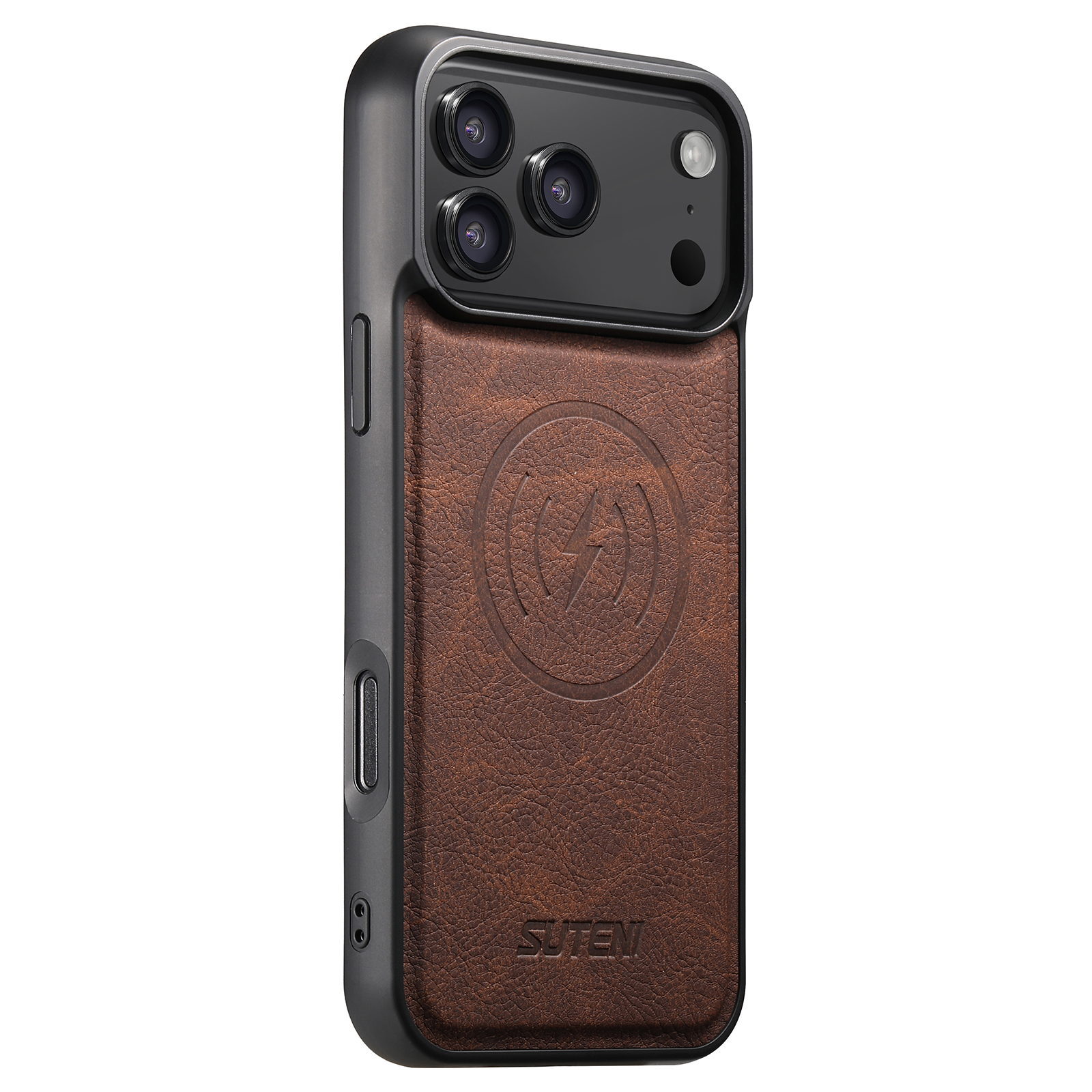 SUTENI G5LZ Frosted Feel Faux Leather Magnet Wireless Charging Phone Case For iPhone 17 Pro Max 16 Plus 15 14 13