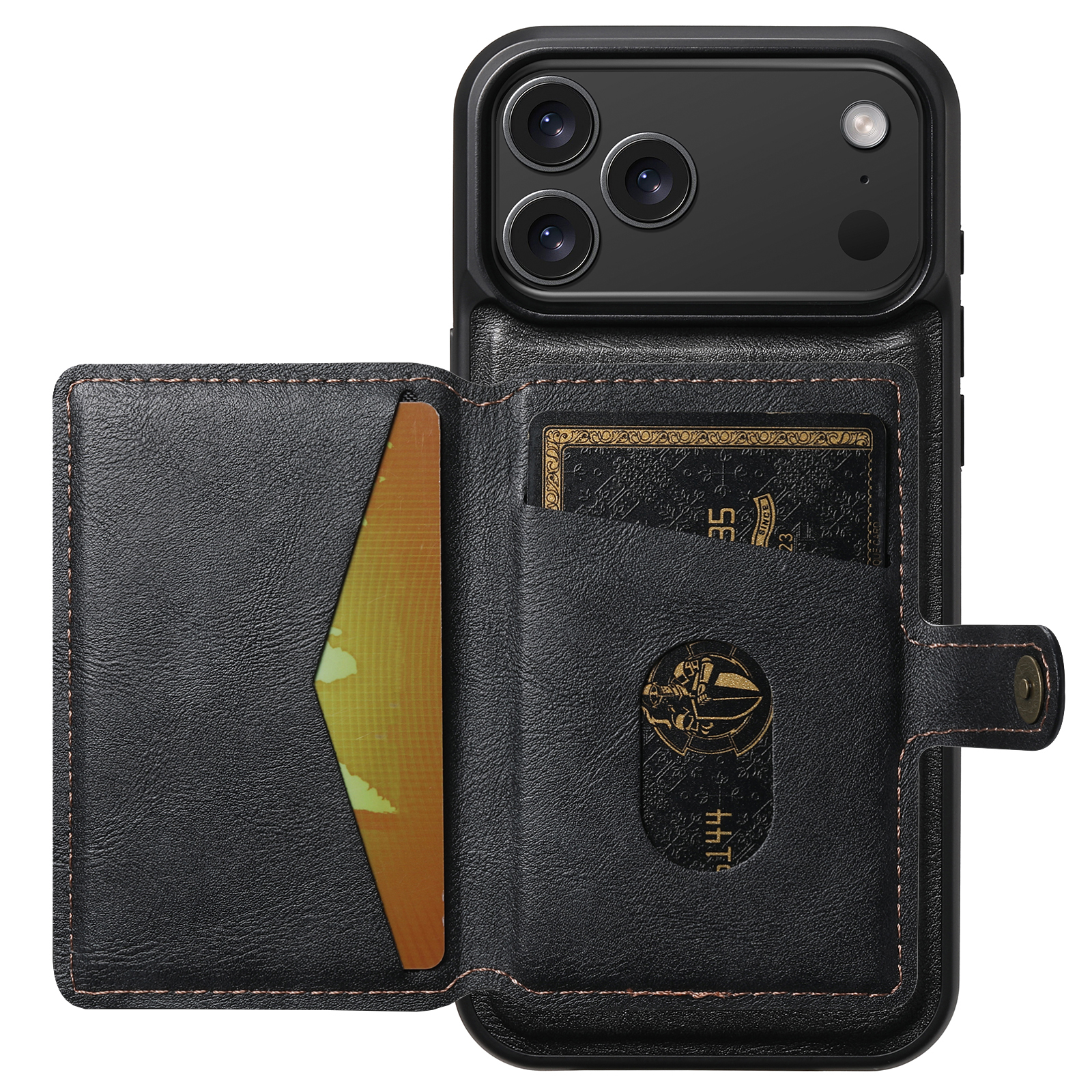SUTENI M4 Wireless Charging Luxury Faux Leather Magnet Phone Case Card Holder Stand For iPhone 17 Pro Max 16 Plus 15 14 13 12