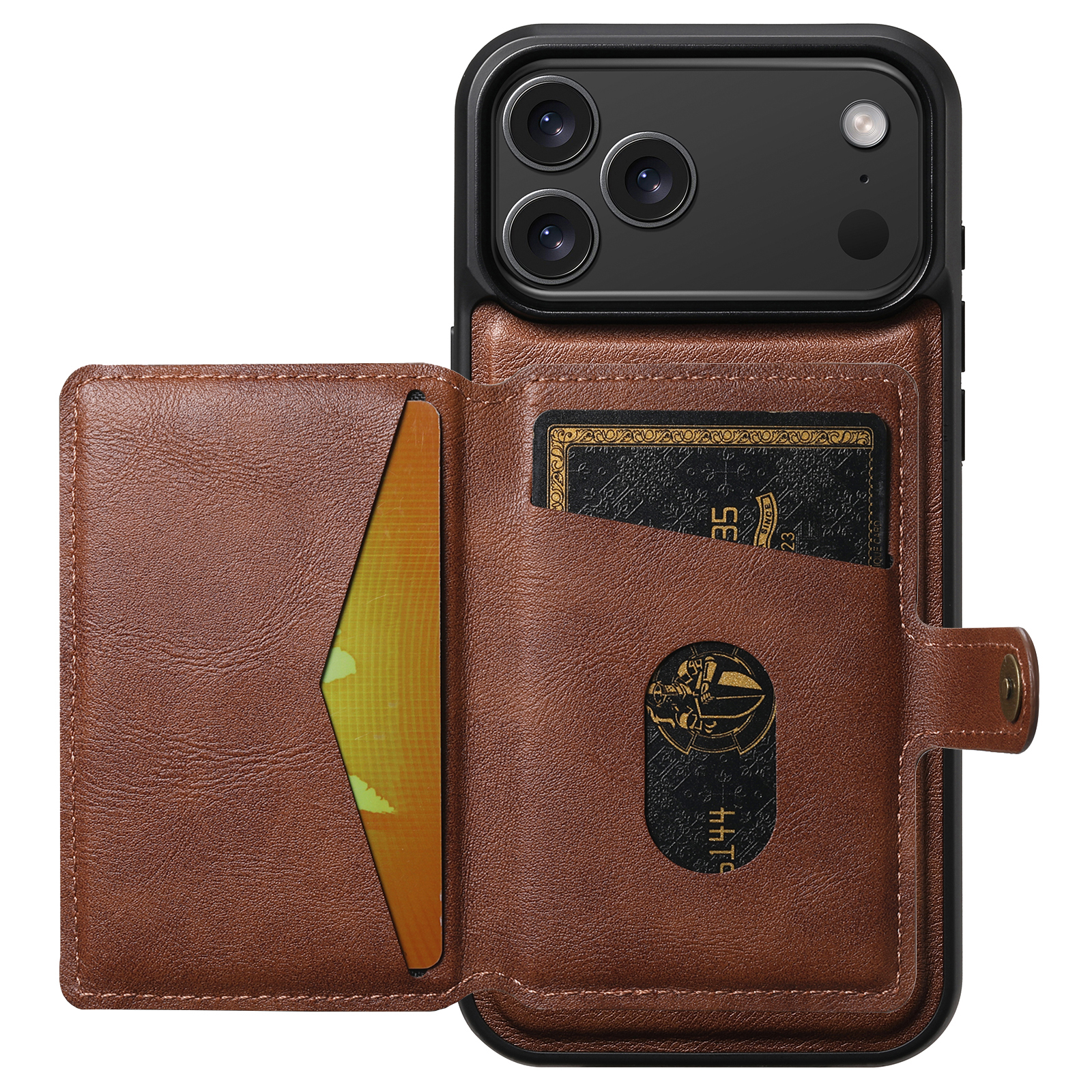 SUTENI M4 Wireless Charging Luxury Faux Leather Magnet Phone Case Card Holder Stand For iPhone 17 Pro Max 16 Plus 15 14 13 12