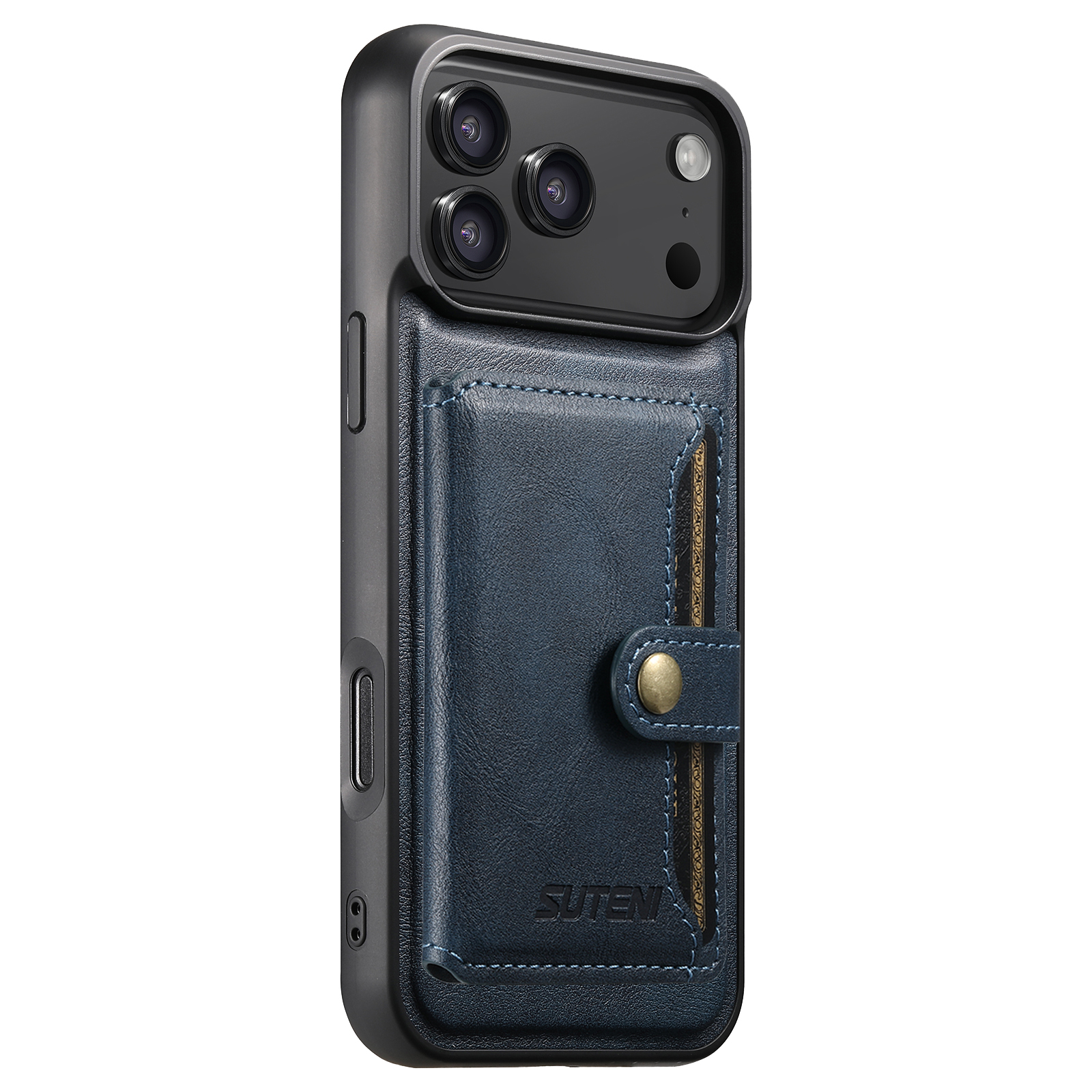 SUTENI M4 Wireless Charging Luxury Faux Leather Magnet Phone Case Card Holder Stand For iPhone 17 Pro Max 16 Plus 15 14 13 12