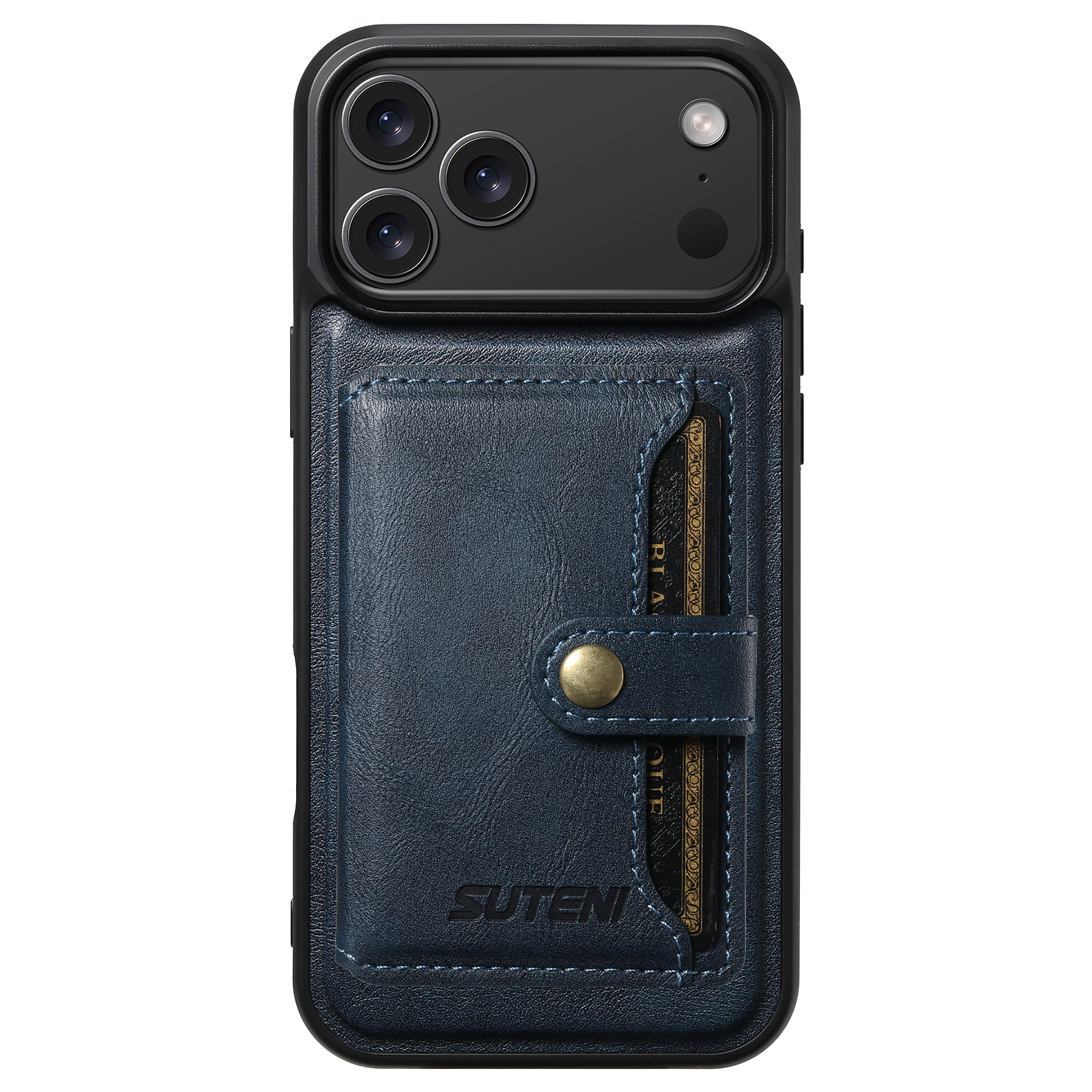 SUTENI M4 Wireless Charging Luxury Faux Leather Magnet Phone Case Card Holder Stand For iPhone 17 Pro Max 16 Plus 15 14 13 12