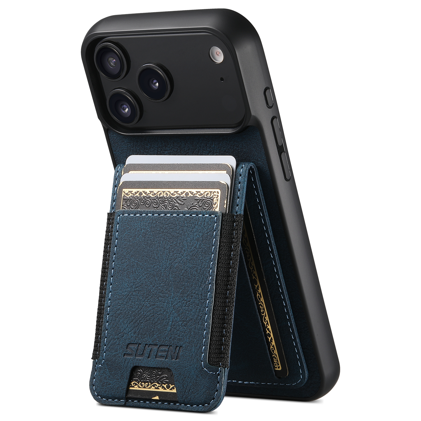 SUTENI H03LZ Luxury Faux Leather Card Holder Stand Phone Case Frosted Feel For iPhone 17 Pro Max 16 Plus 15 14 13 12