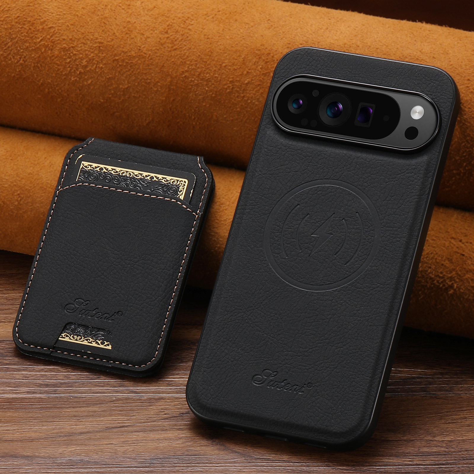 SUTENI H16 Wireless Charging Phone Case Magnet Card Holder Stand Faux Leather For Google Pixel 10ProXL 9 8A 7 6