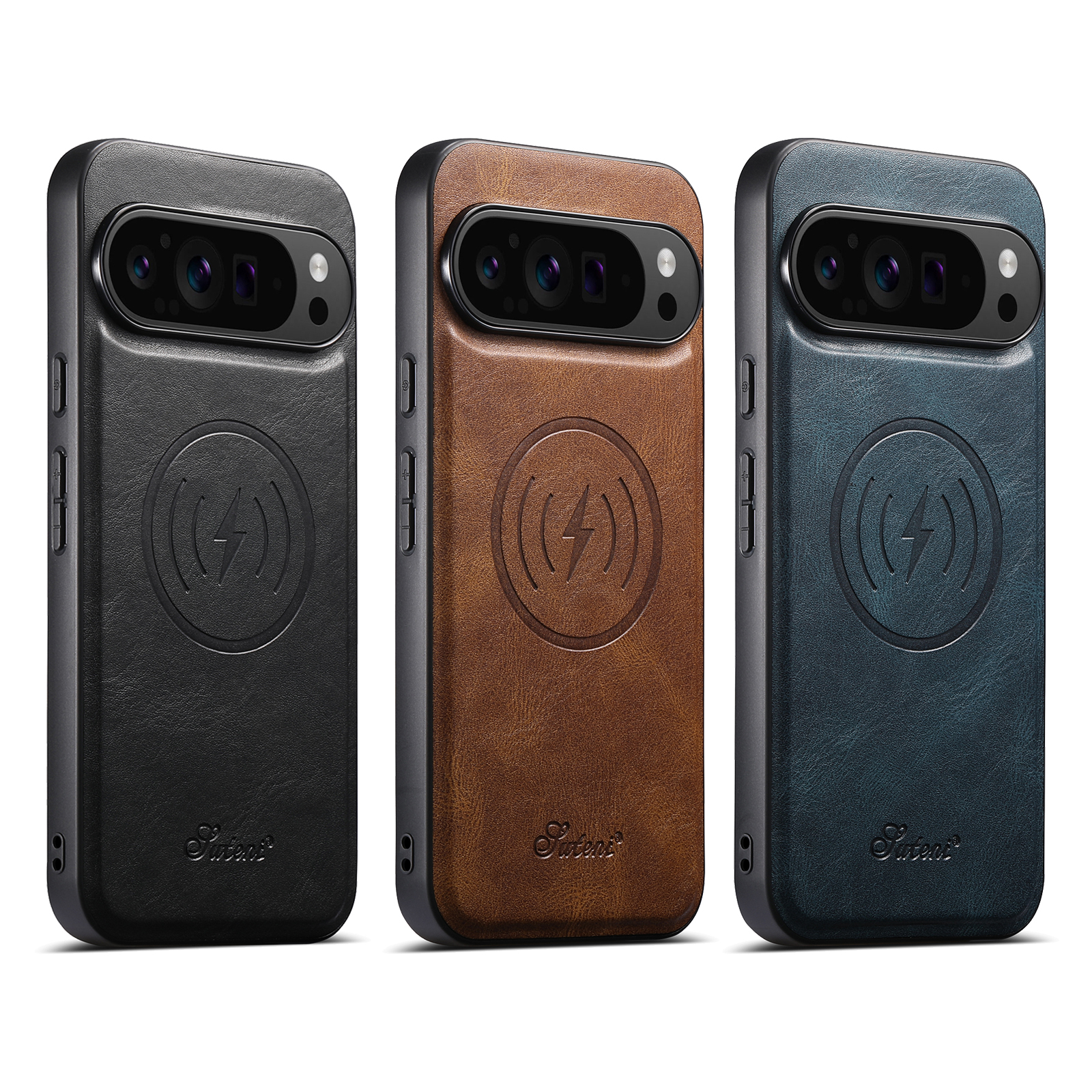 SUTENI H15DK Luxury Faux Leather Oil Wax Phone Case Magnet Wireless Charging For Google Pixel 10ProXL 9 8A 7 6