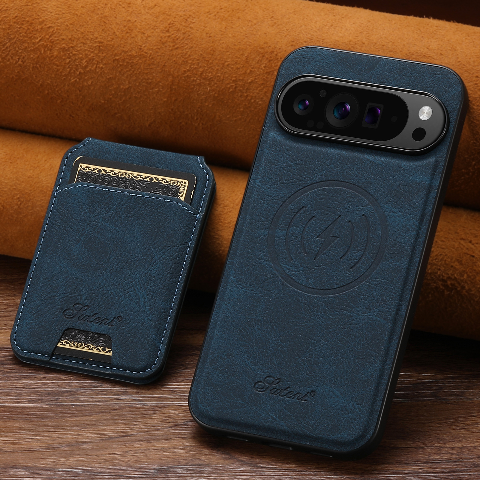 SUTENI H16 Wireless Charging Phone Case Magnet Card Holder Stand Faux Leather For Google Pixel 10ProXL 9 8A 7 6