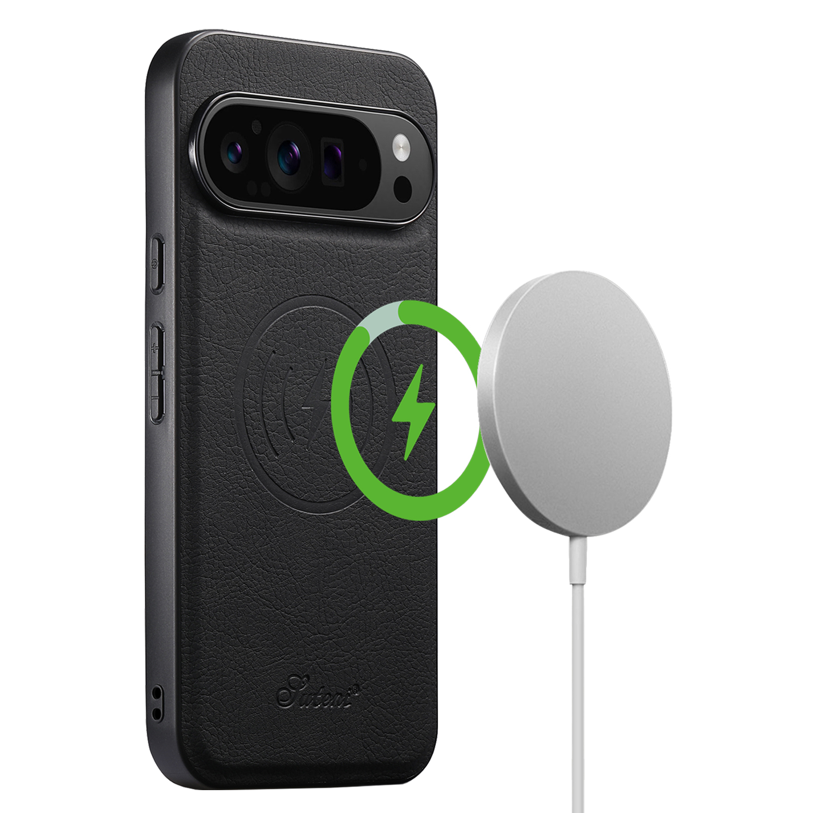SUTENI H16DK Luxury Faux Leather Phone Case Magnet Wireless Charging Frosted Feel For Google Pixel 10ProXL 9 8A 7 6