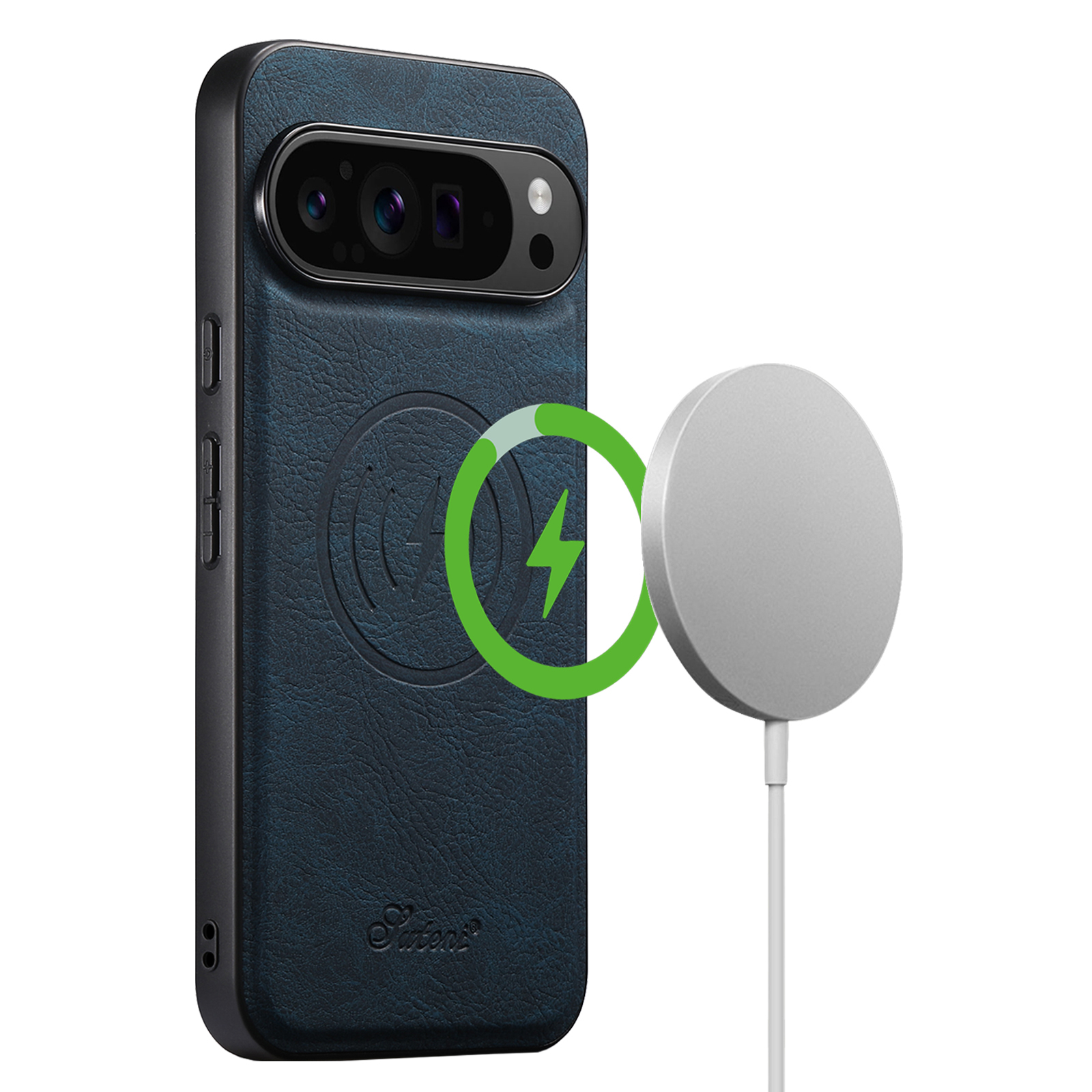 SUTENI H16DK Luxury Faux Leather Phone Case Magnet Wireless Charging Frosted Feel For Google Pixel 10ProXL 9 8A 7 6