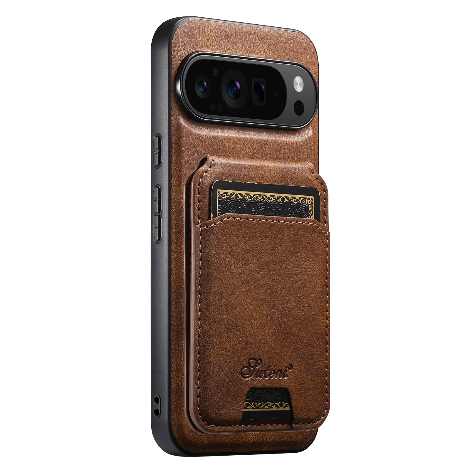 SUTENI H15 Wireless Charging Faux Leather Magnet Card Holder Stand Picture frame Phone Case For Google Pixel 10ProXL 9 8A 7 6