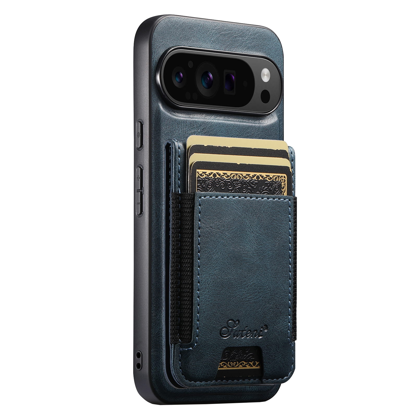 SUTENI H17YL Faux Leather Phone Case Wireless Charging Magnet Card Holder Stand For Google Pixel 10ProXL 9 8A 7 6