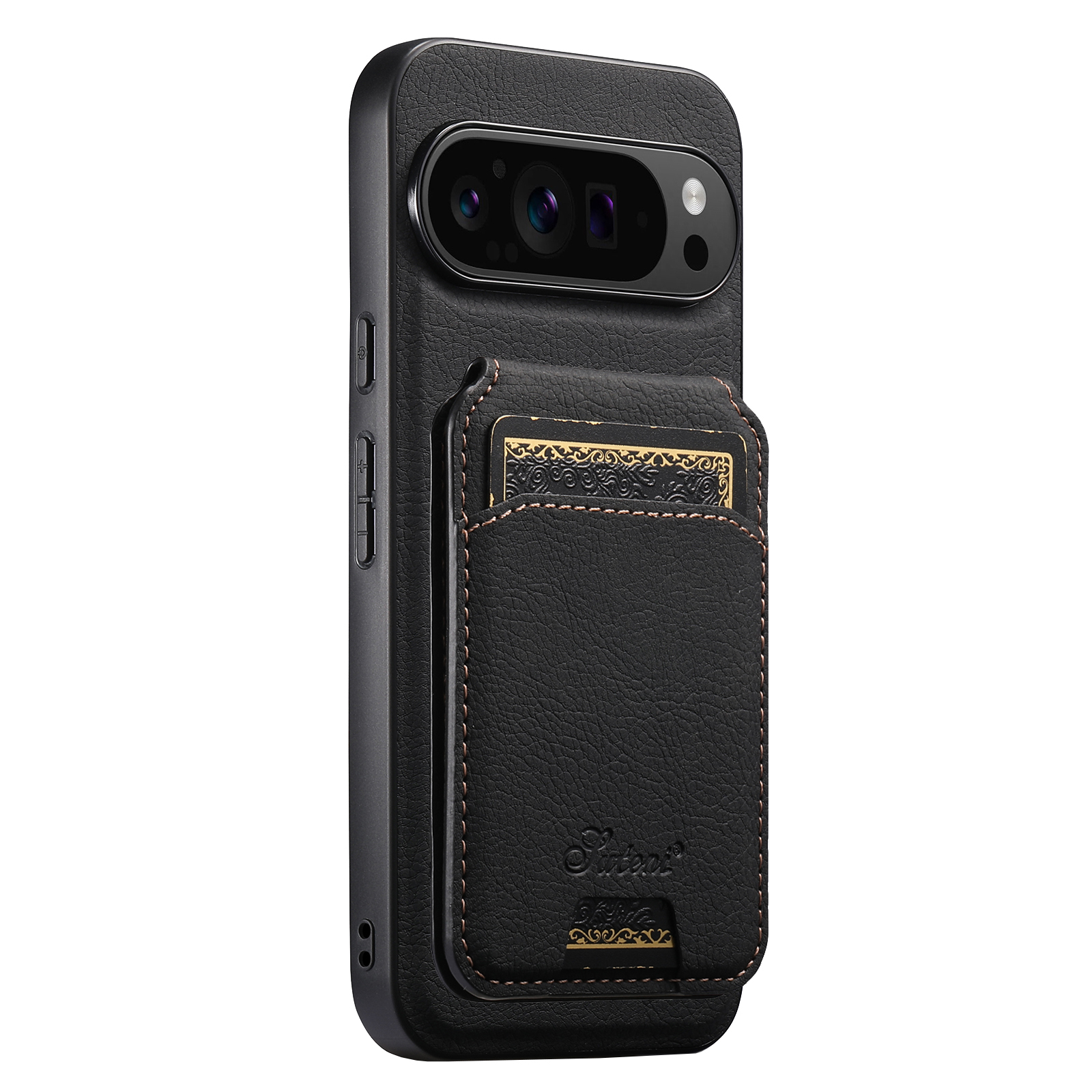 SUTENI H16 Wireless Charging Phone Case Magnet Card Holder Stand Faux Leather For Google Pixel 10ProXL 9 8A 7 6