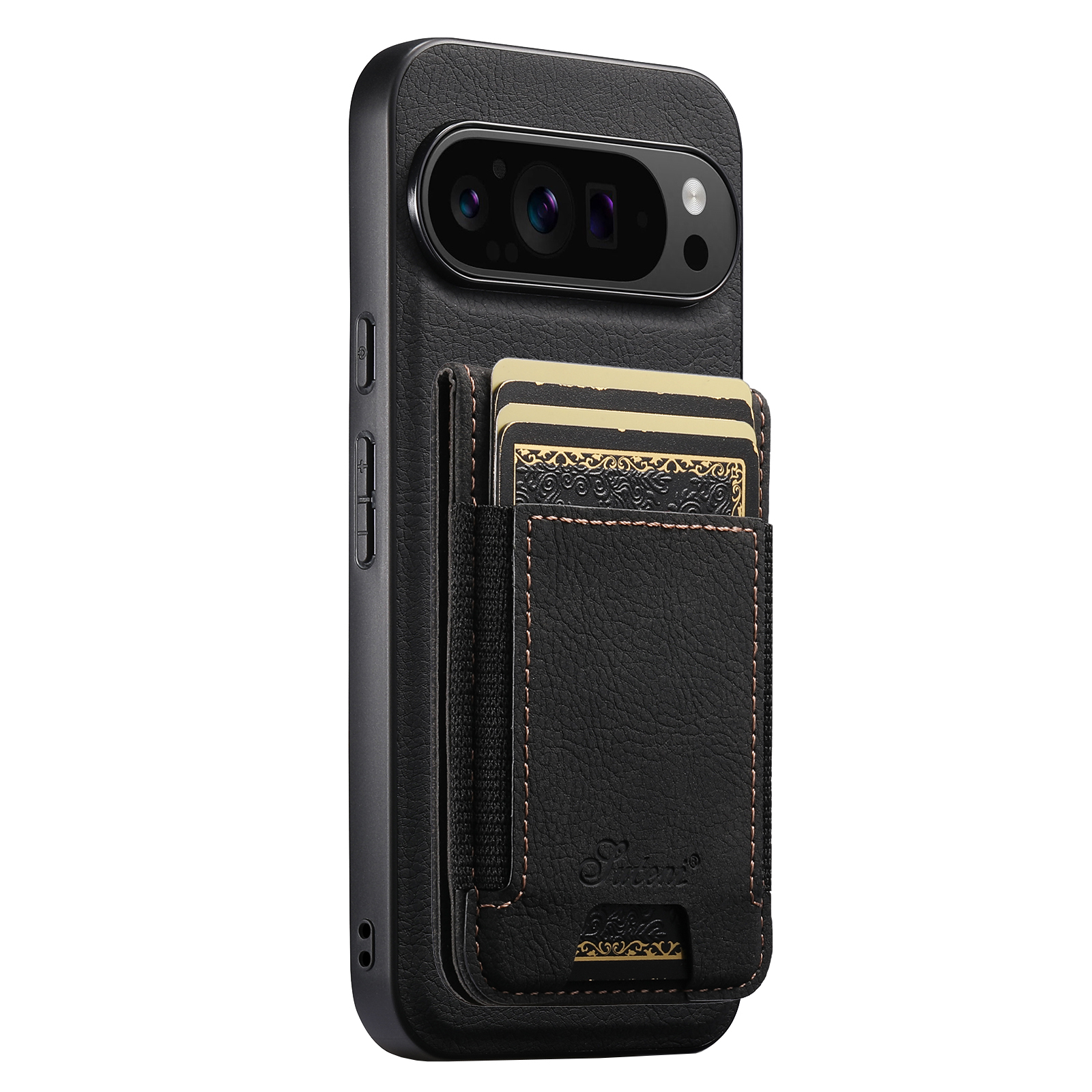 SUTENI H17LZ Magnet Wireless Charging Card Holder Stand Luxury Faux Leather Phone Case For Google Pixel 10ProXL 9 8A 7 6