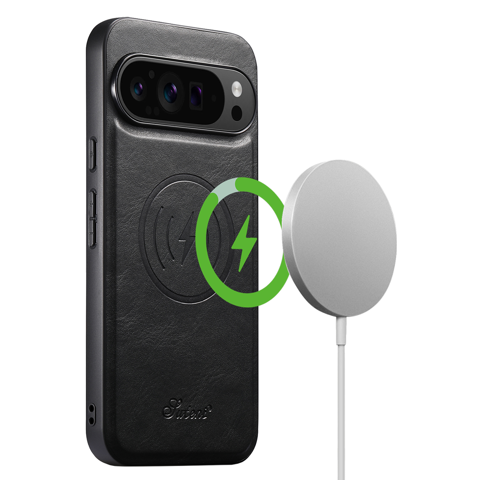SUTENI H15DK Luxury Faux Leather Oil Wax Phone Case Magnet Wireless Charging For Google Pixel 10ProXL 9 8A 7 6