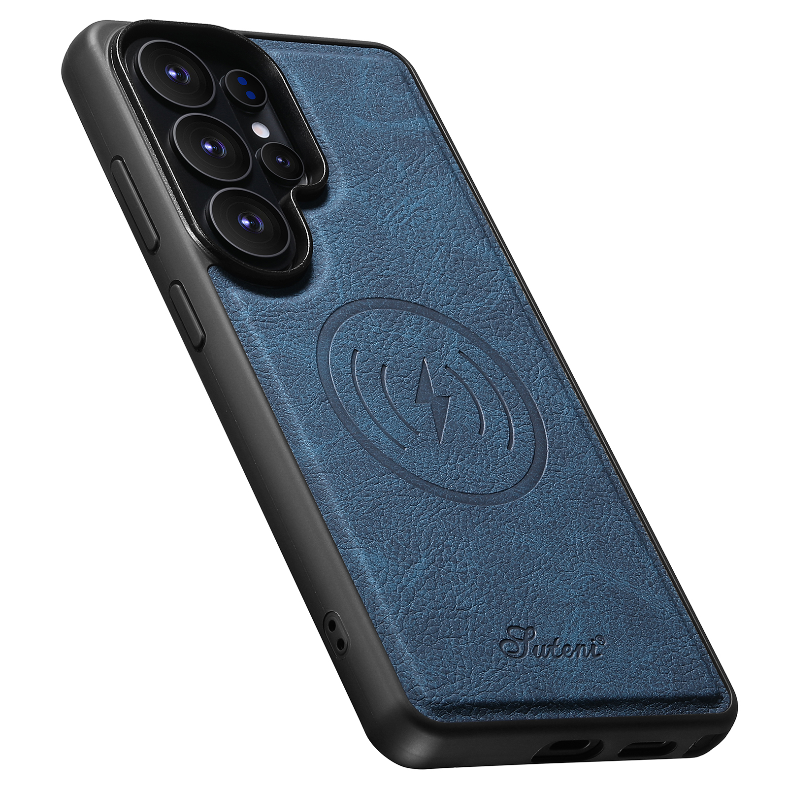 SUTENI H16DK Luxury Faux Leather Phone Case Magnet Wireless Charging Frosted Feel For Samsung Galaxy S26 Ultra S25 Plus S24 S23 S22 Note20