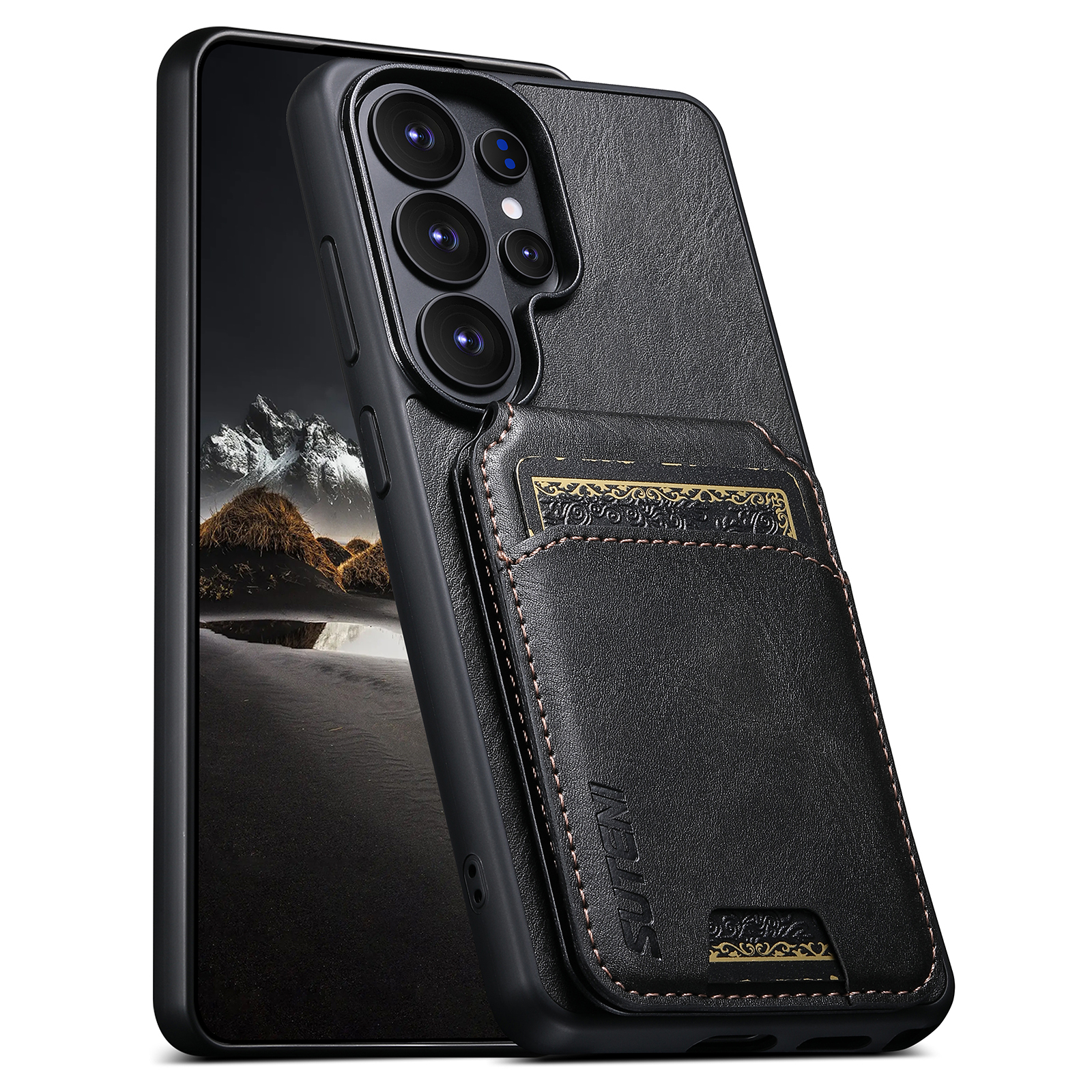 SUTENI H02YL Luxury Faux Leather Phone Case Card Holder Stand For Samsung Galaxy S26 Ultra S25 Plus S24 S23 S22 Note20