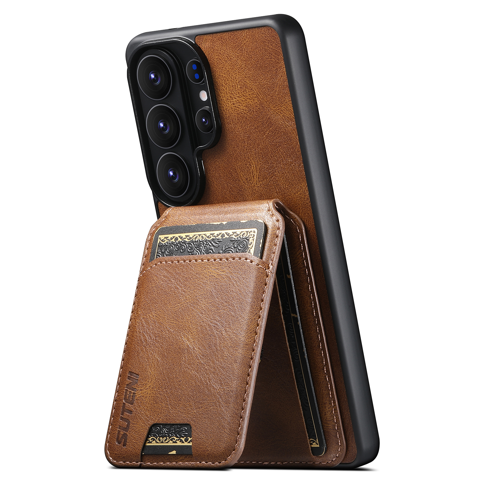 SUTENI H02YL Luxury Faux Leather Phone Case Card Holder Stand For Samsung Galaxy S26 Ultra S25 Plus S24 S23 S22 Note20