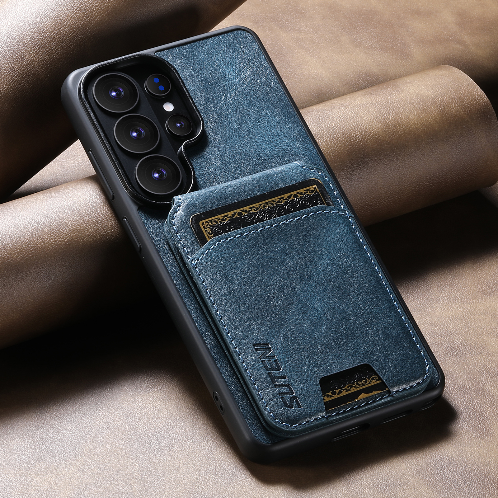 SUTENI H02YL Luxury Faux Leather Phone Case Card Holder Stand For Samsung Galaxy S26 Ultra S25 Plus S24 S23 S22 Note20