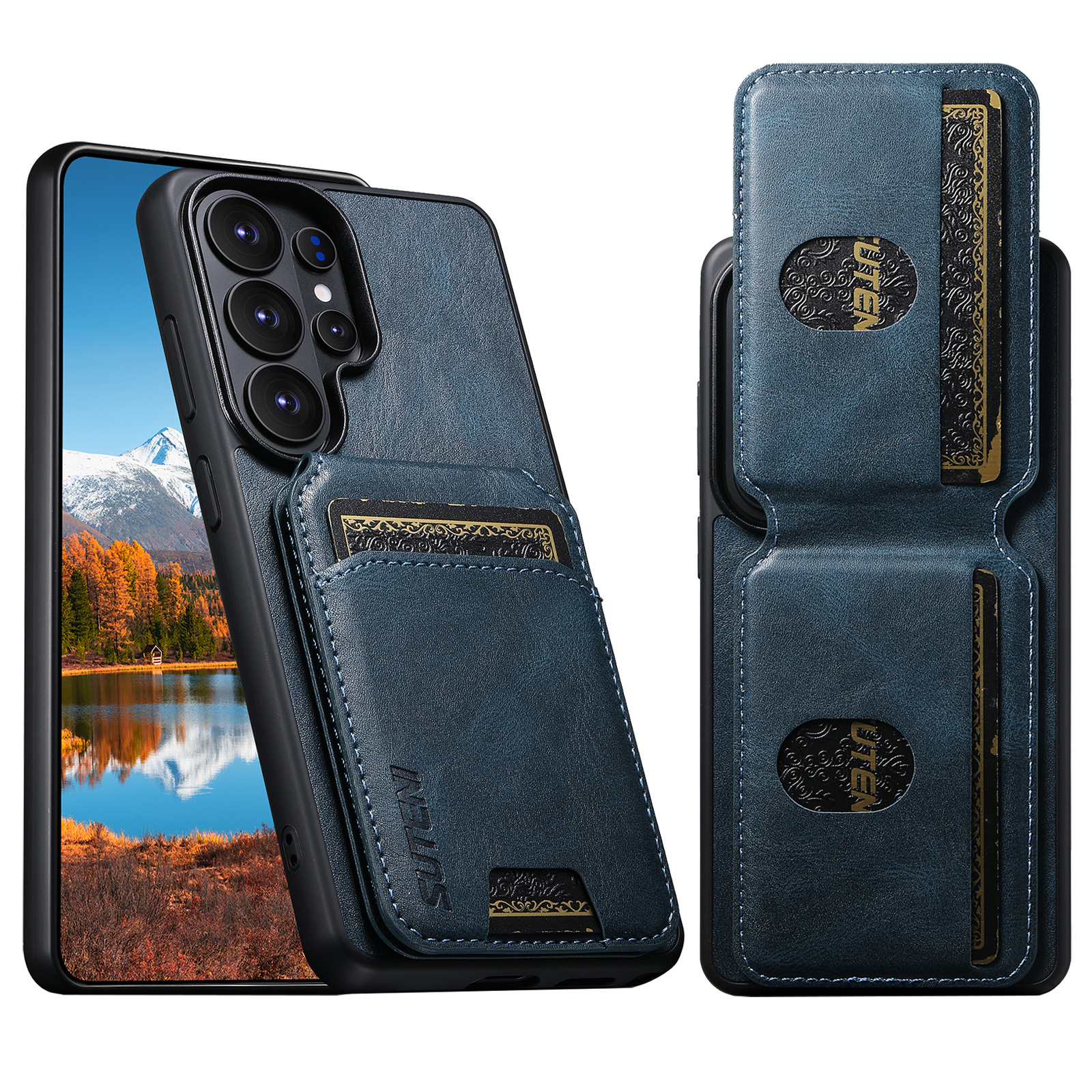 SUTENI H02YL Luxury Faux Leather Phone Case Card Holder Stand For Samsung Galaxy S26 Ultra S25 Plus S24 S23 S22 Note20
