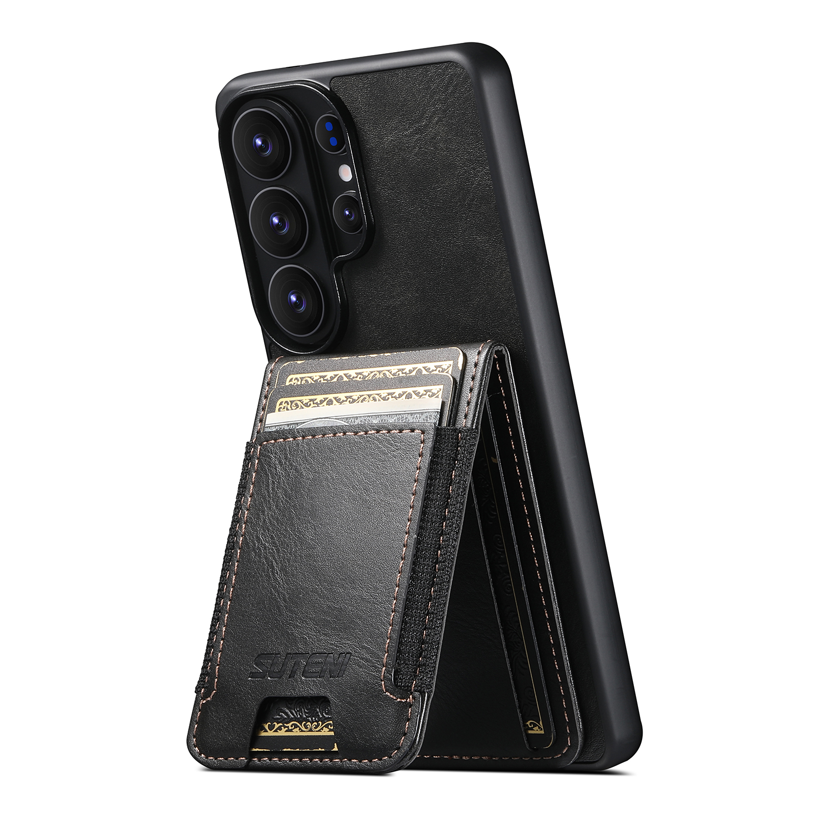 SUTENI H03YL Card Holder Phone Case Luxury Faux Leather Stand For Samsung Galaxy S26 Ultra S25 Plus S24 S23 S22 Note20