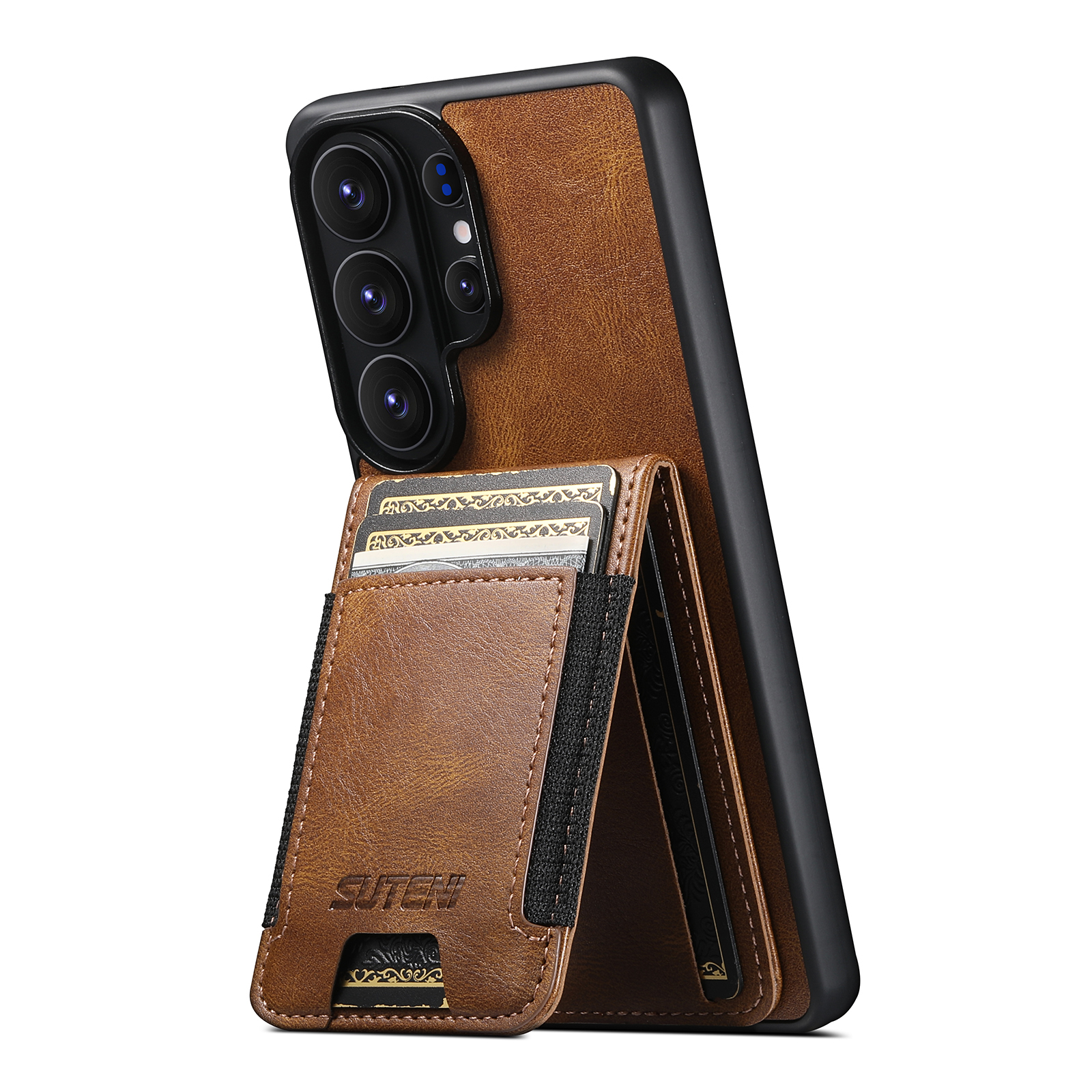 SUTENI H03YL Card Holder Phone Case Luxury Faux Leather Stand For Samsung Galaxy S26 Ultra S25 Plus S24 S23 S22 Note20