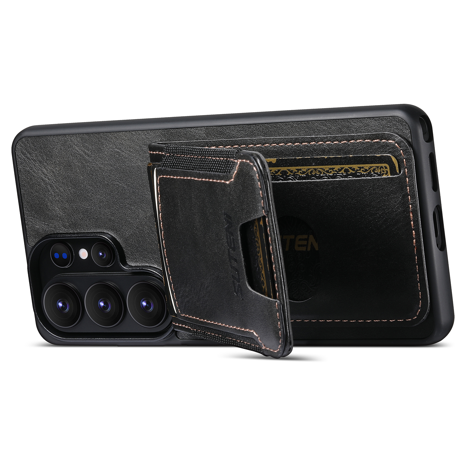 SUTENI H03YL Card Holder Phone Case Luxury Faux Leather Stand For Samsung Galaxy S26 Ultra S25 Plus S24 S23 S22 Note20