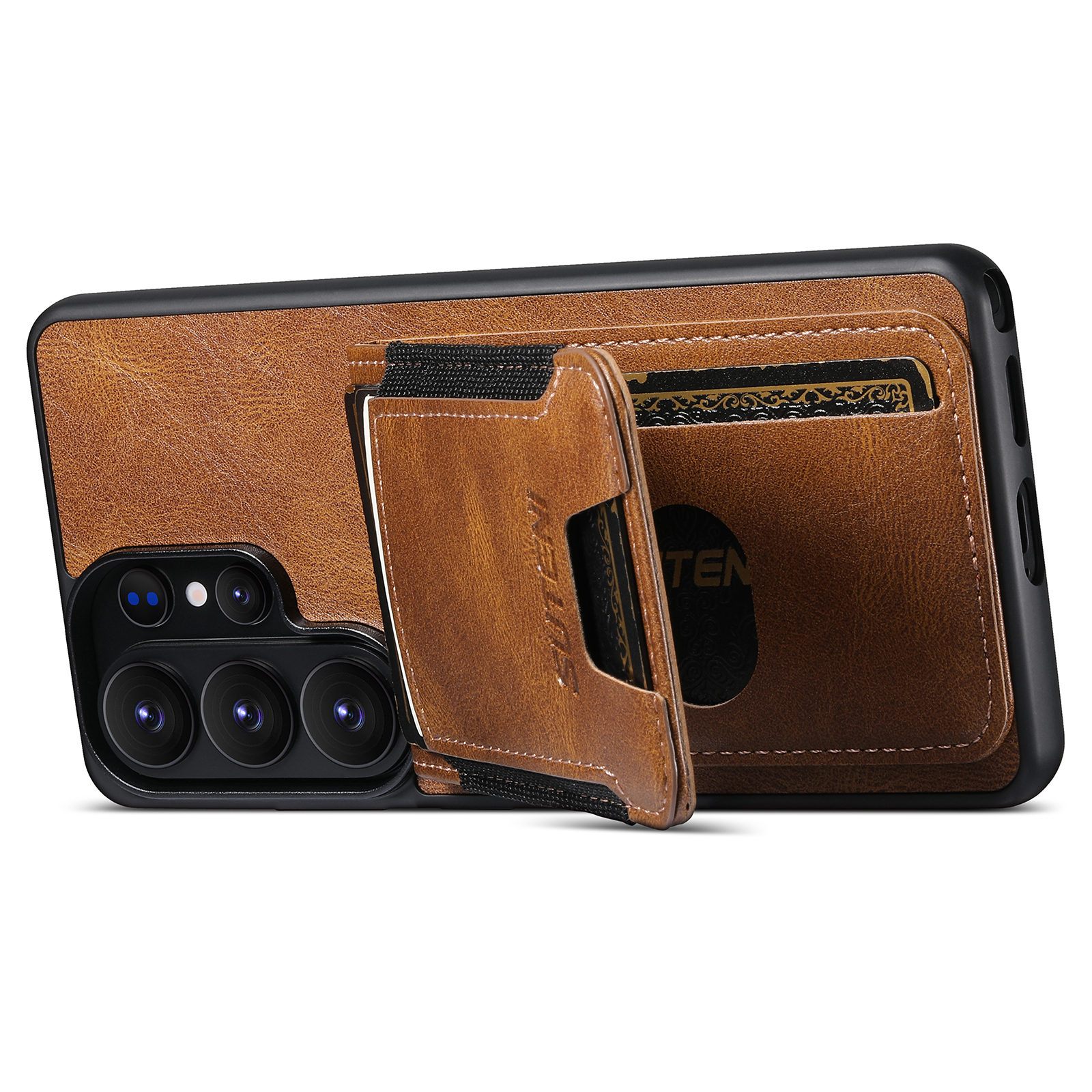 SUTENI H03YL Card Holder Phone Case Luxury Faux Leather Stand For Samsung Galaxy S26 Ultra S25 Plus S24 S23 S22 Note20