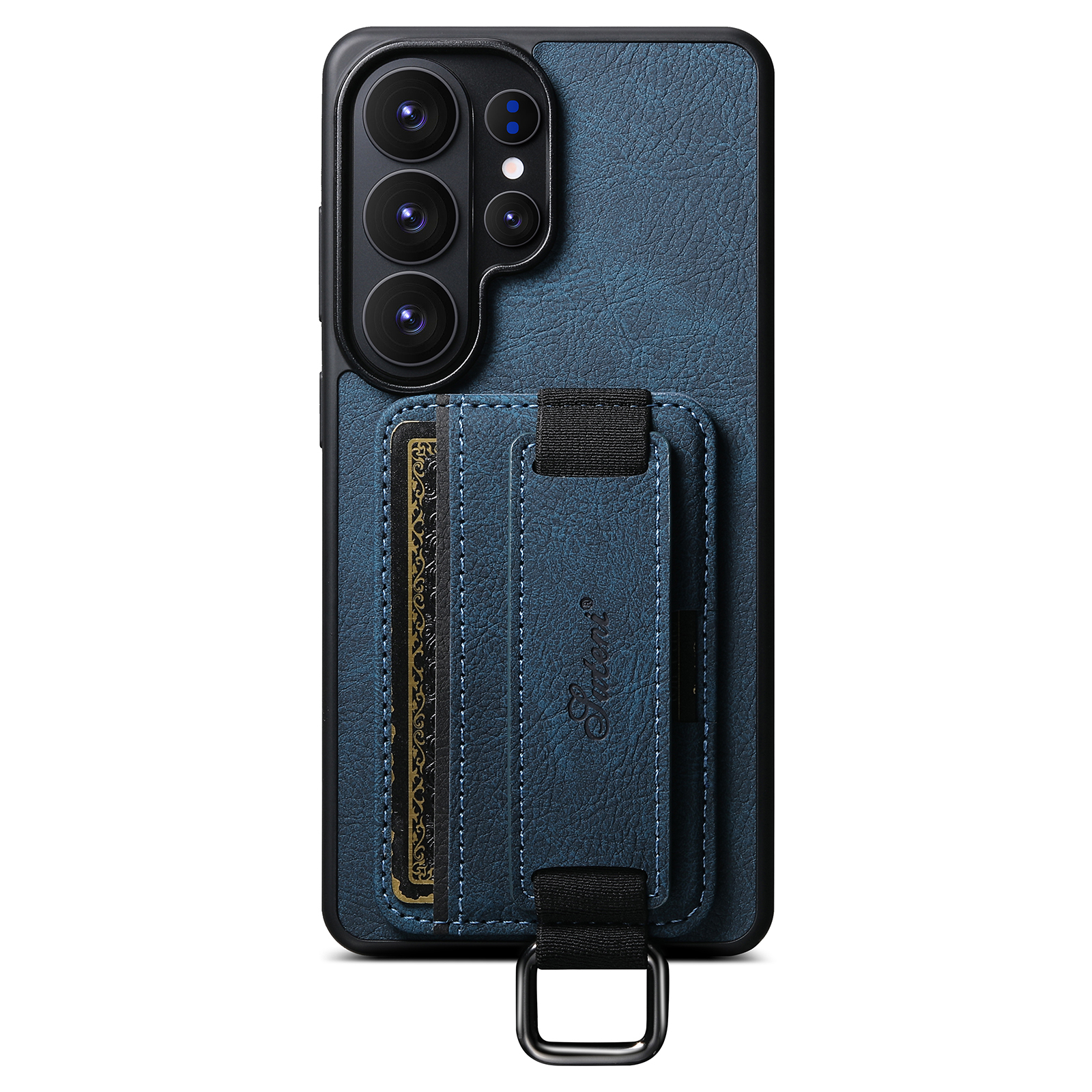 SUTENI H13LZ Faux Leather Phone Case Wrist Strap Ring Buckle Card Holder Stand For Samsung Galaxy S26 Ultra S25 Plus S24 S23 S22 Note20