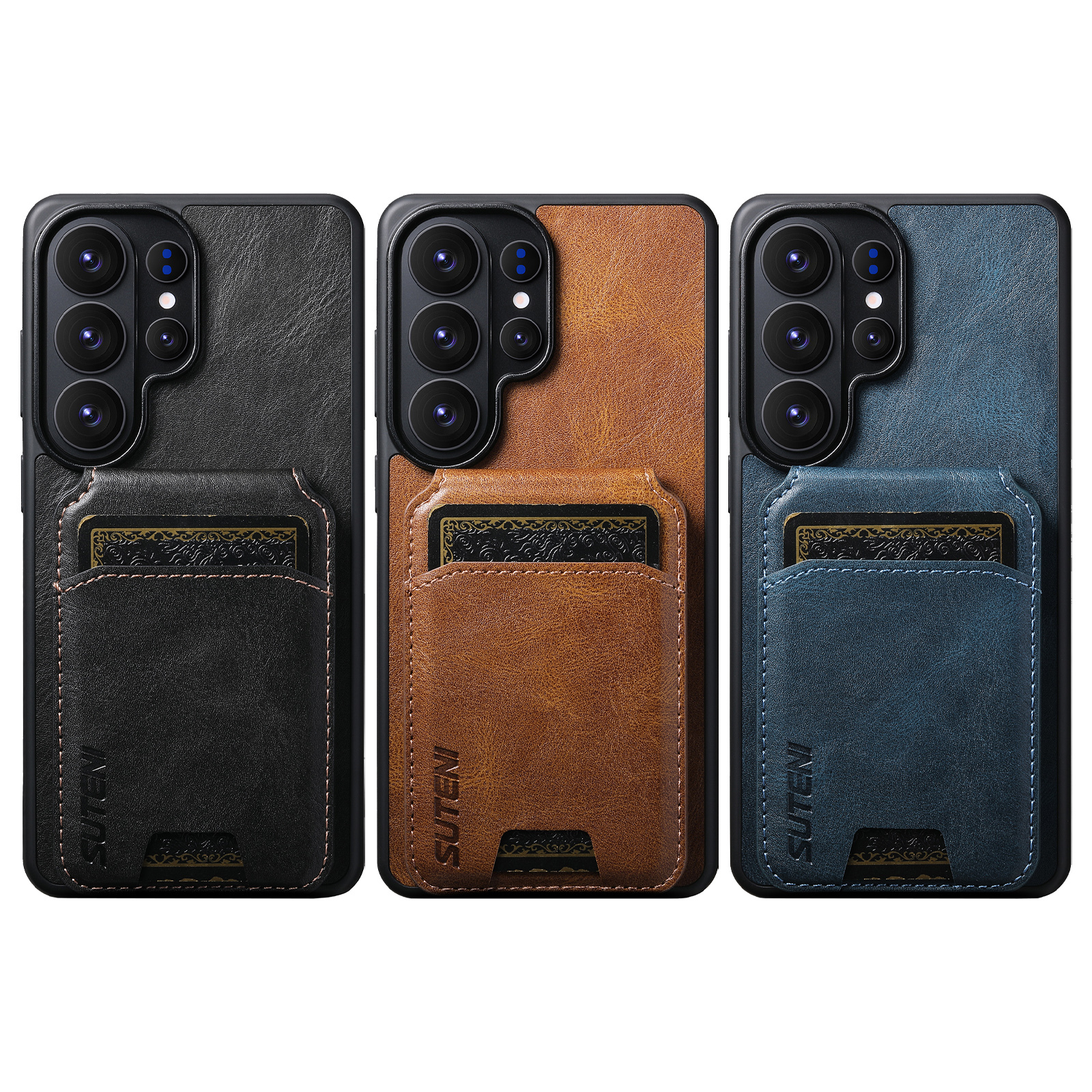 SUTENI H02YL Luxury PU Leather Phone Case Card Holder Stand For Samsung S25Ultra S24Plus S23 S22 Note20
