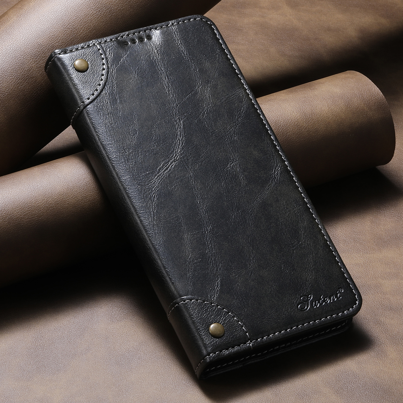 SUTENI BLK Phone Case Faux Leather Card Holder Stand Wallet Magnet Flip Cover For Samsung Galaxy S26 Ultra S25 Plus S24 S23 S22 Note20