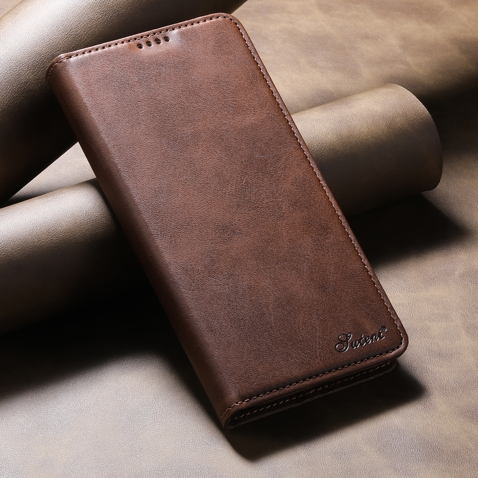 SUTENI J01 Faux Leather Card Holder Stand Wallet Magnet Flip Cover Phone Case For Samsung Galaxy S26 Ultra S25 Plus S24 S23 S22 Note20