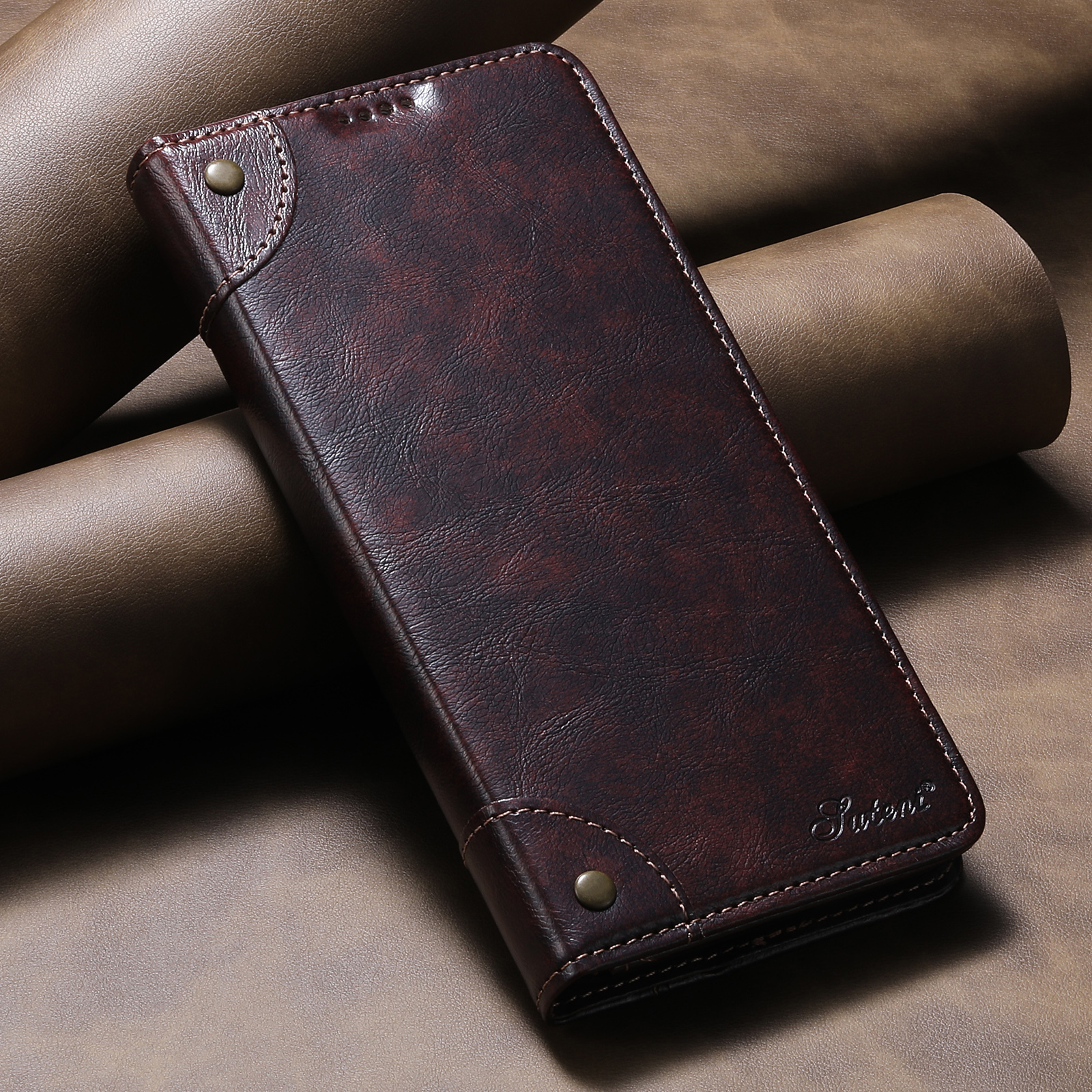 SUTENI BLK Phone Case Faux Leather Card Holder Stand Wallet Magnet Flip Cover For Samsung Galaxy S26 Ultra S25 Plus S24 S23 S22 Note20