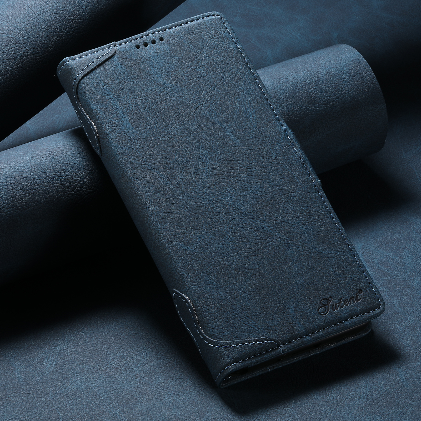 SUTENI J07 Wireless Charging Faux Leather Card Holder Stand Wallet Magnetic Button Flip Cover Phone Case For Samsung Galaxy S26 Ultra S25 S24 S23 S22