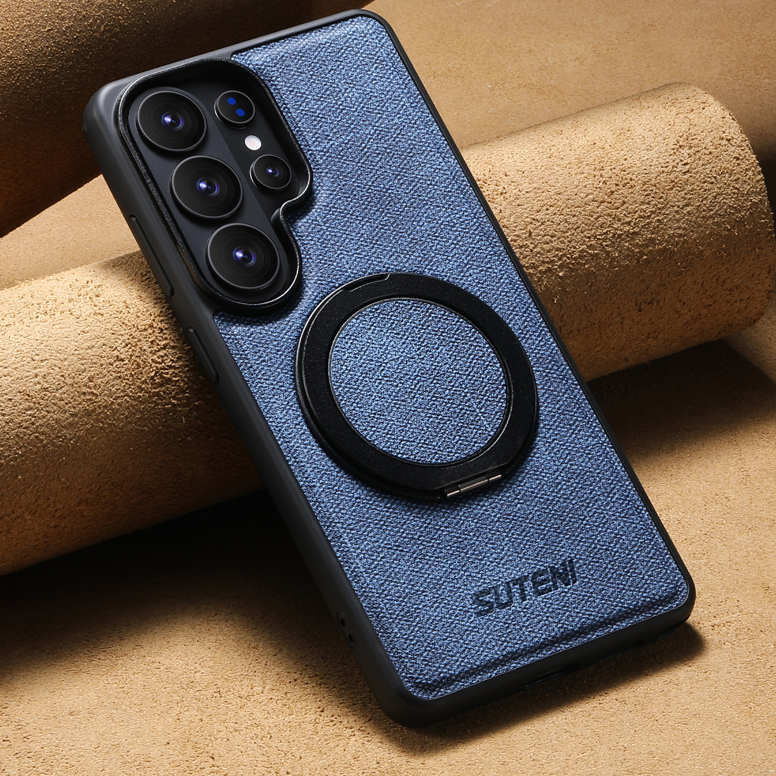 SUTENI G3NZ Magnet Wireless Charging Phone Case Faux Leather 360° Rotating Stand Ring Buckle Frosted Feel For Samsung Galaxy S26Ultra S25 S24 S23 S22