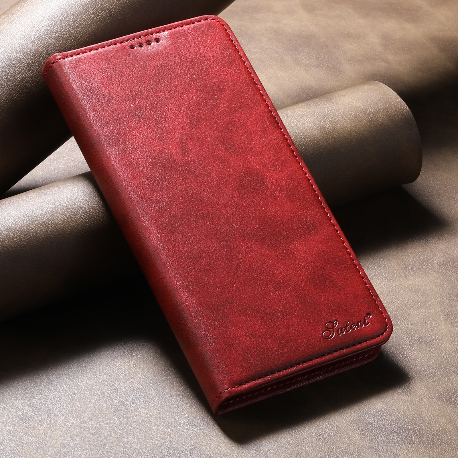 SUTENI J01 Faux Leather Card Holder Stand Wallet Magnet Flip Cover Phone Case For Samsung Galaxy S26 Ultra S25 Plus S24 S23 S22 Note20