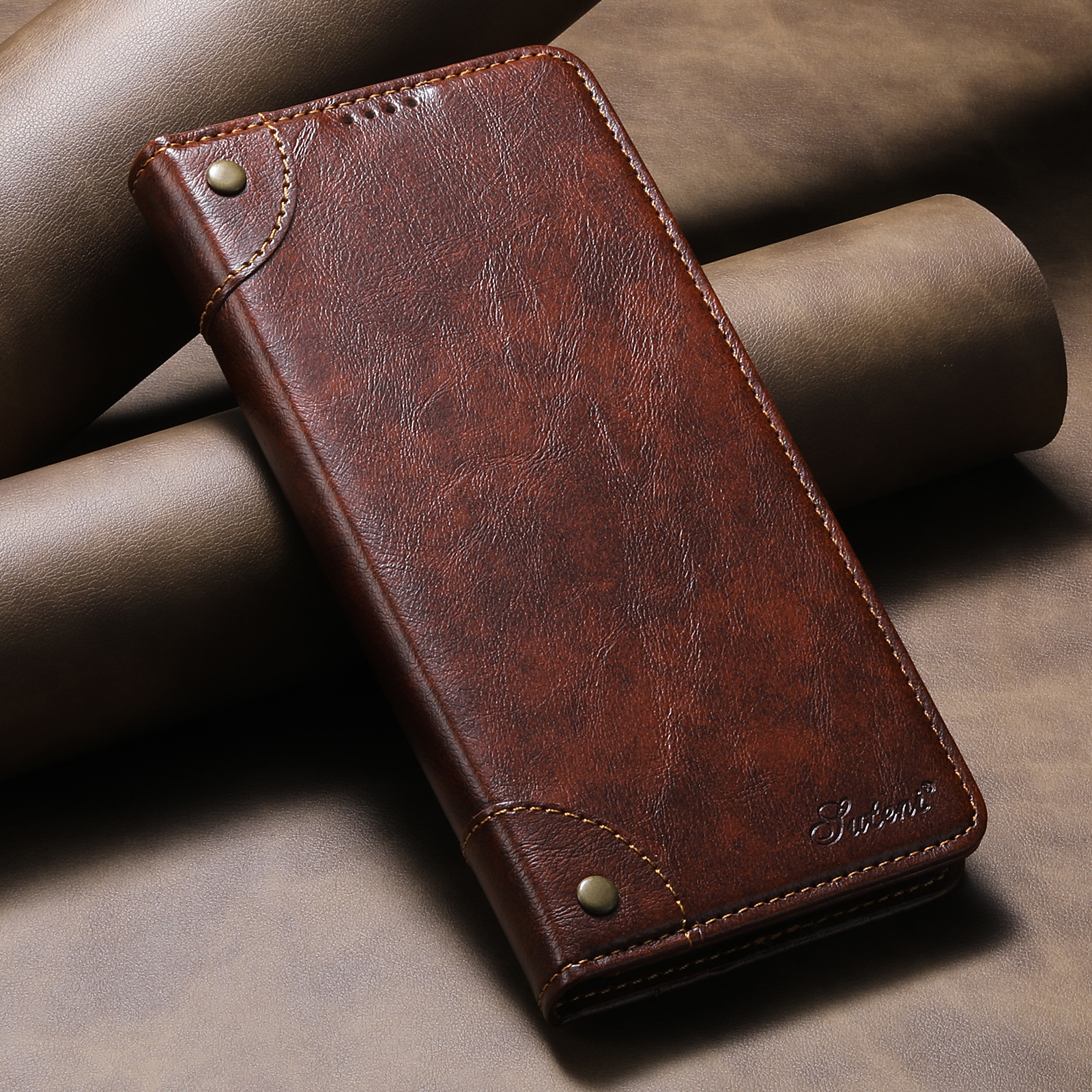 SUTENI BLK Phone Case Faux Leather Card Holder Stand Wallet Magnet Flip Cover For Samsung Galaxy S26 Ultra S25 Plus S24 S23 S22 Note20